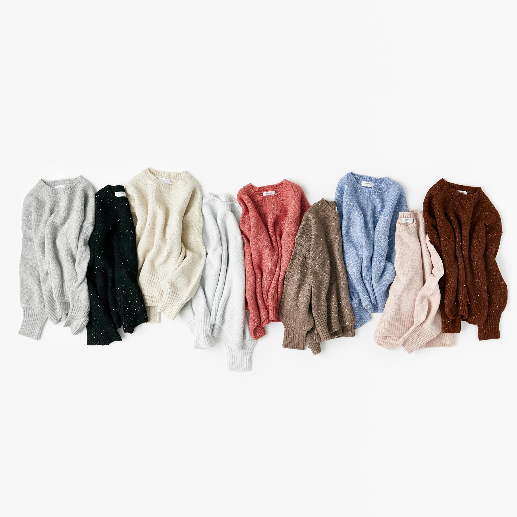 OPAQUE.CLIP「スパンコールラメニット【洗える】」|ニット・セーター|