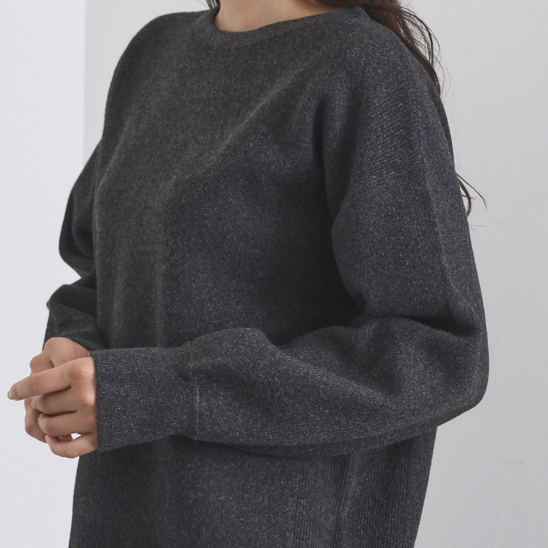 OPAQUE.CLIP「サイド編地切替ニットトップス/セットアップ対応【洗濯機OK】」|ニット・セーター|