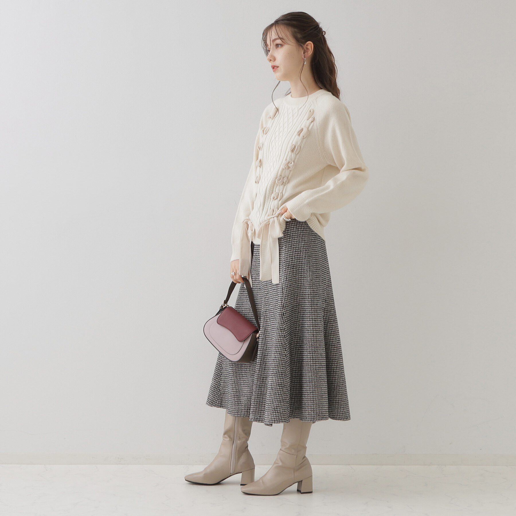 Couture broach「【可愛く着映える主役級ニット】リボンケーブルニット」|ニット・セーター|