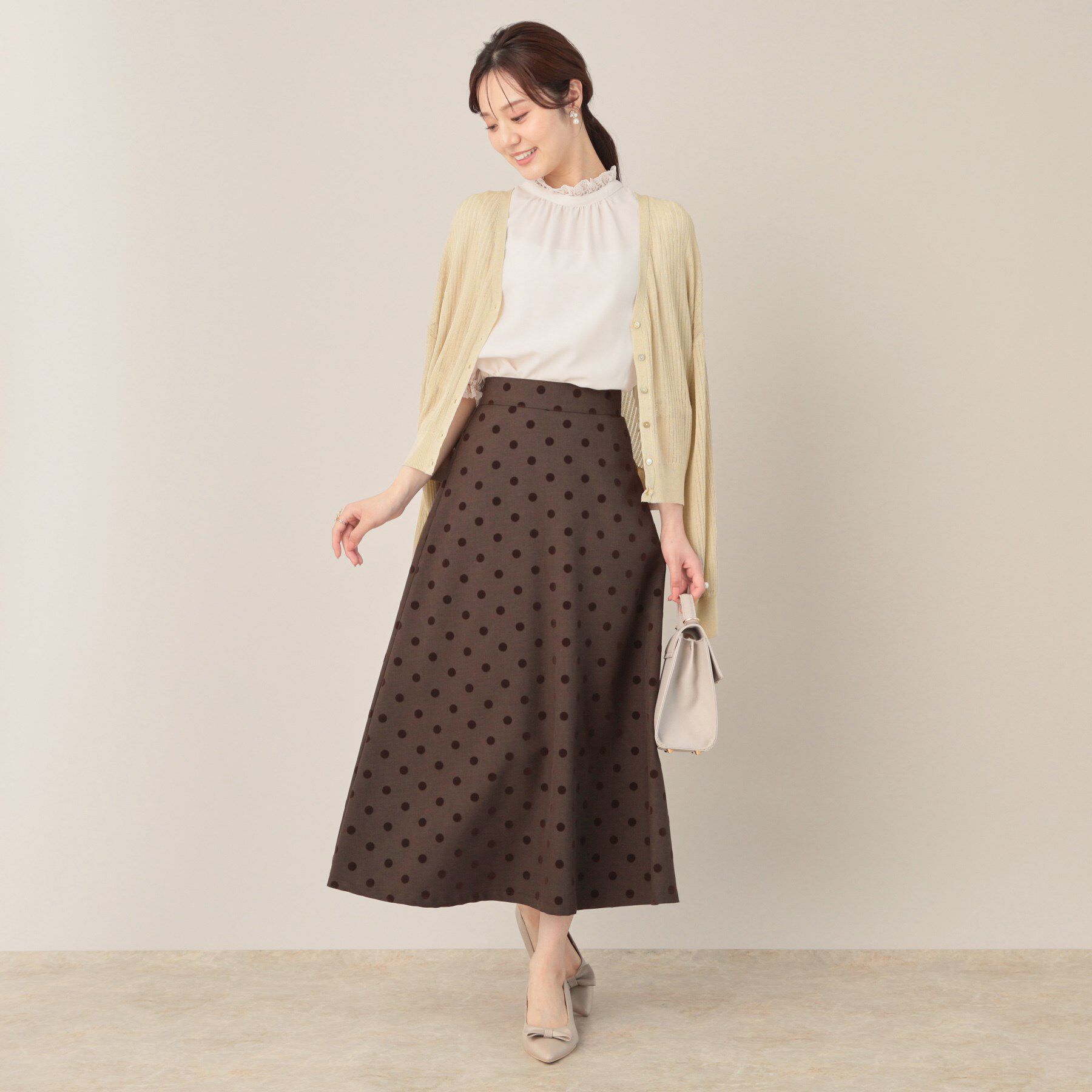 Couture broach「ラメリブVネックカーディガン」|カーディガン|