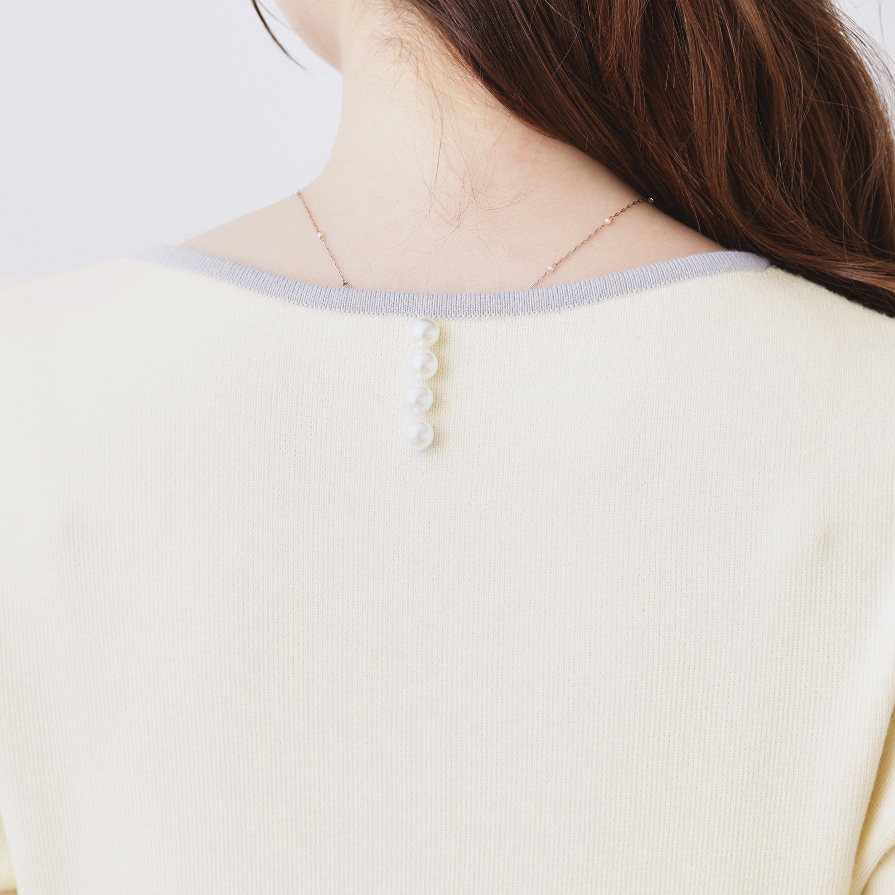 Couture broach「【通勤】スクエアネック バイカラー ニットワンピース」|ワンピース|