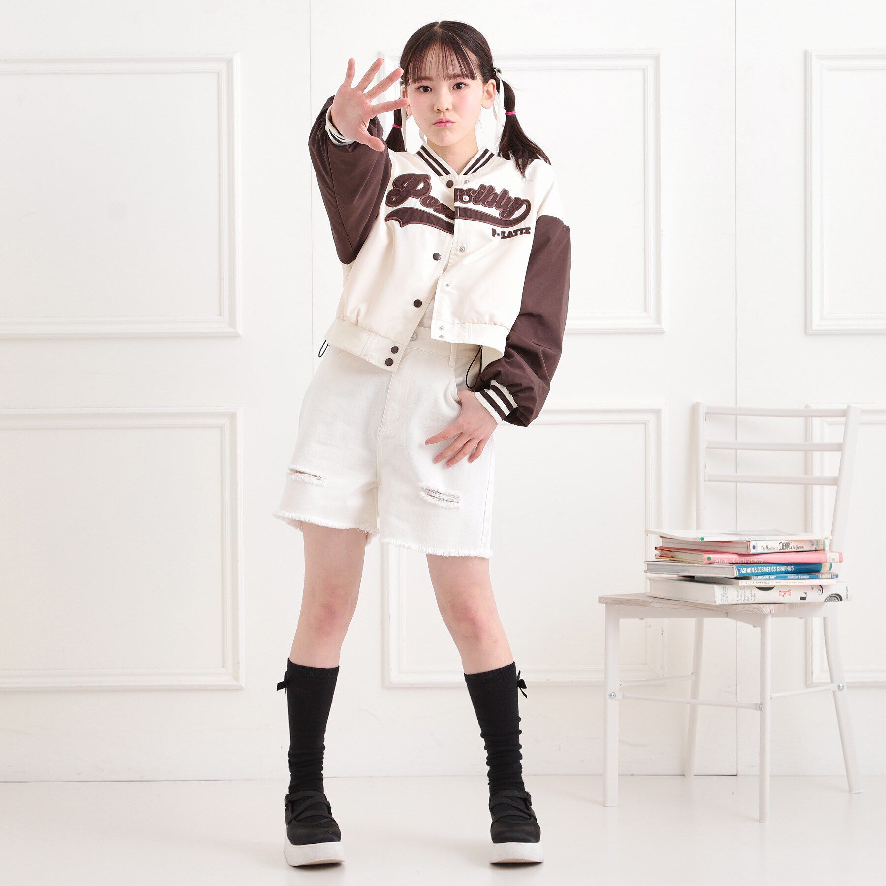 PINK-latte「ダメージショートパンツ」|キュロット|