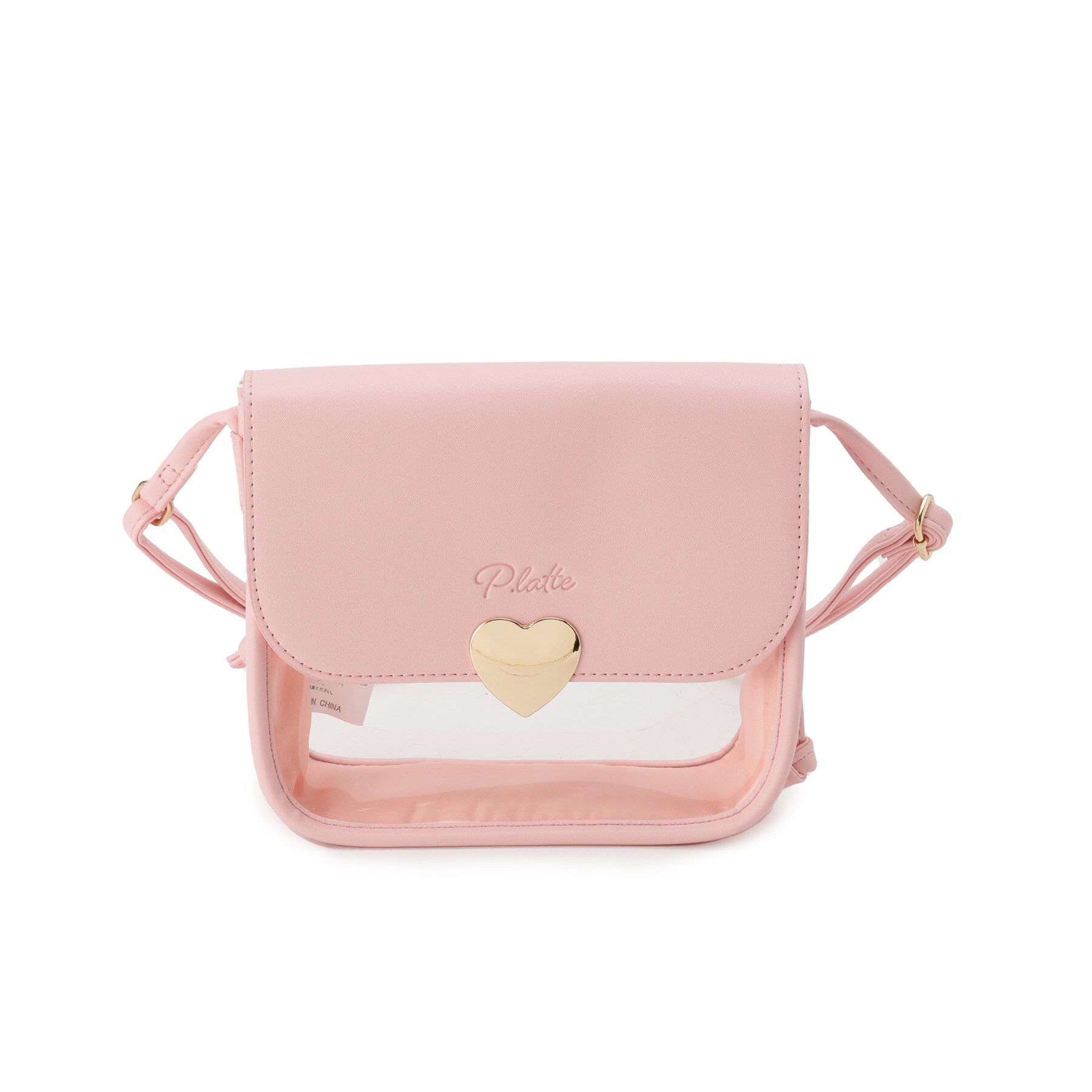 PINK-latte「ハートバックルPVCショルダーバッグ」|ショルダー・メッセンジャー|