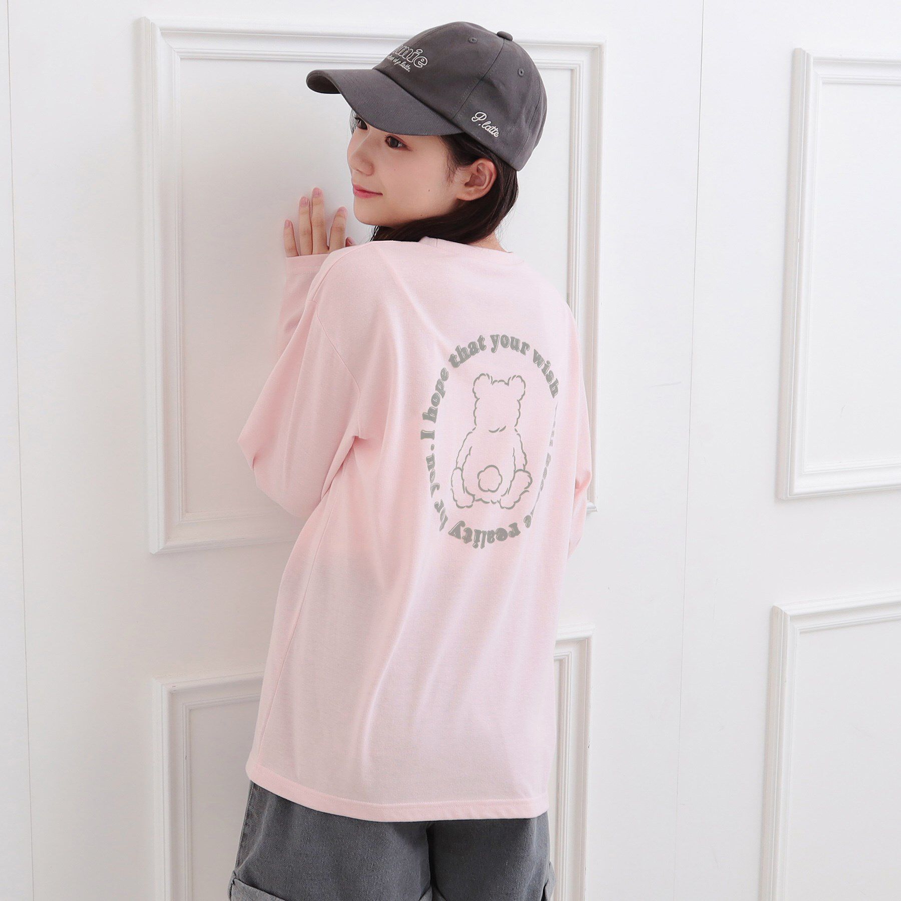 PINK-latte「フロッキーくまちゃんロンT」|Tシャツ・カットソー|