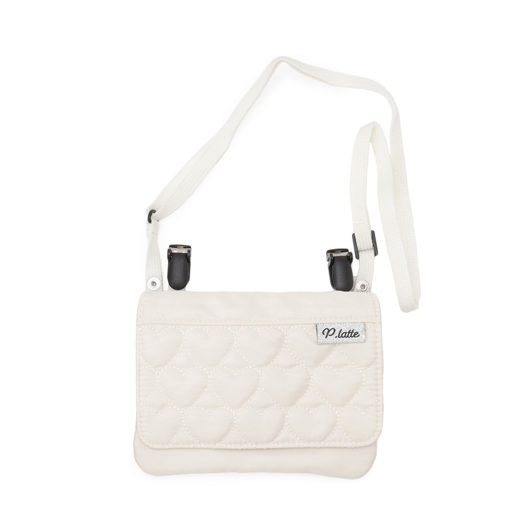 PINK-latte「キルトマルチポケット」|ポーチ|ホワイト(001)