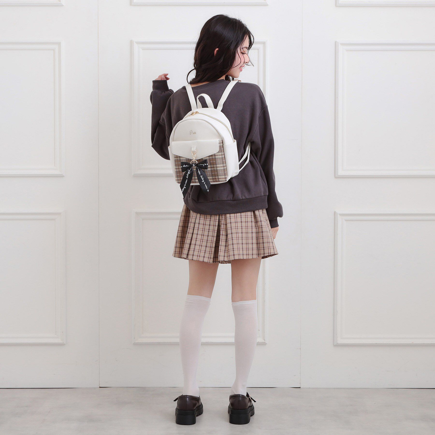 PINK-latte「フラップチェックミニリュック」|リュック|