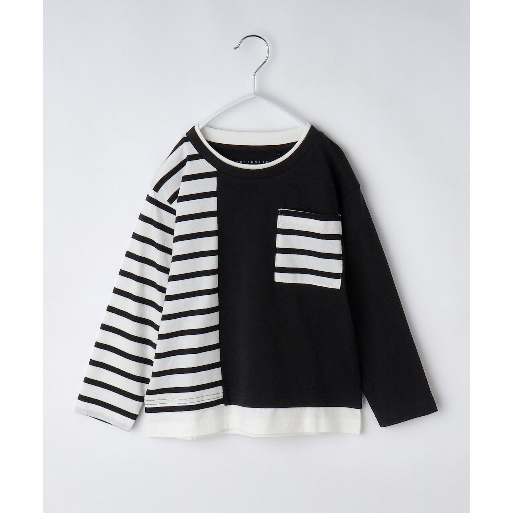 THE SHOP TK「【100－160】ブロッキング長袖Tシャツ/洗濯機OK」|Tシャツ・カットソー|