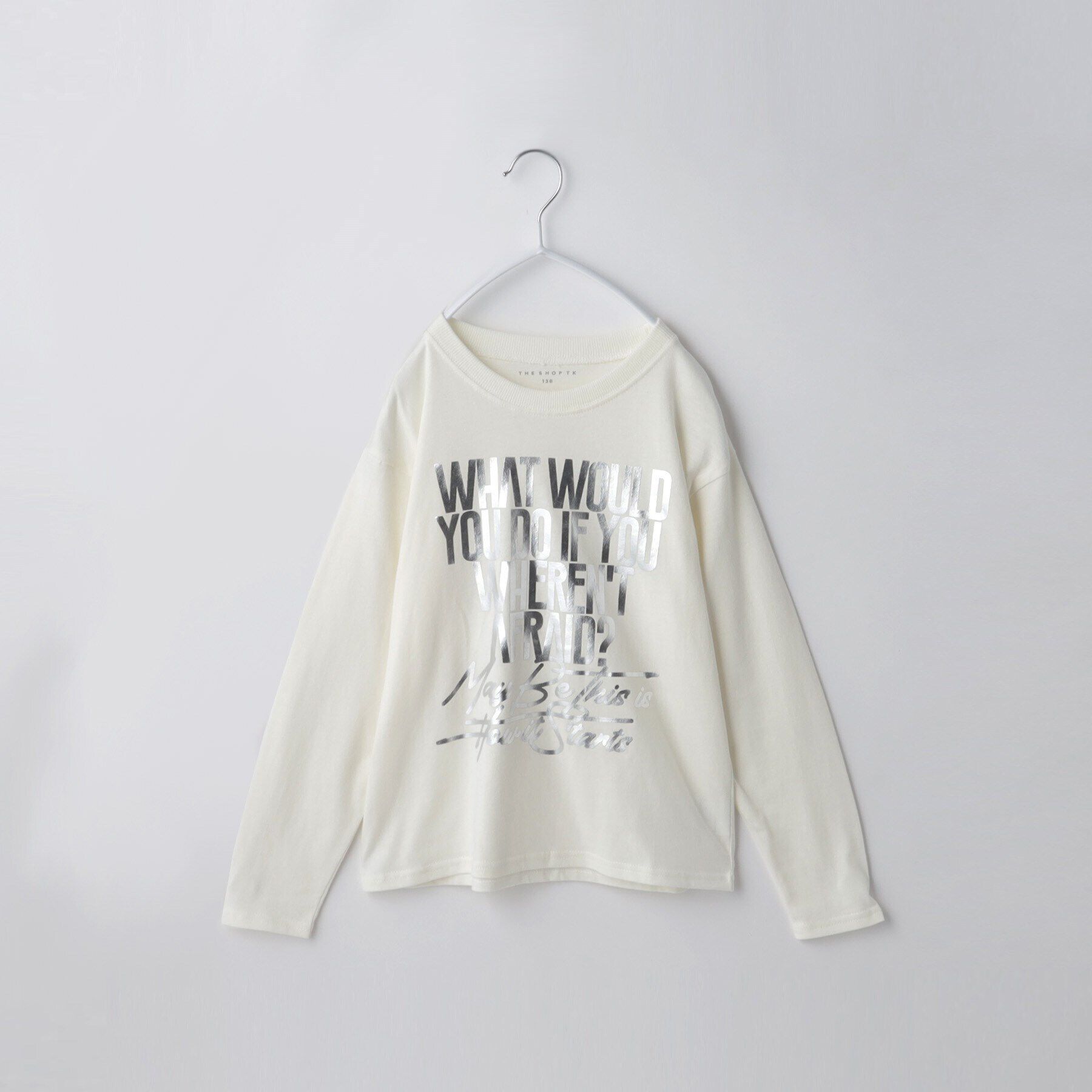 THE SHOP TK「【130-160】オーガビッツコットン長袖Tシャツ/洗濯機OK」|Tシャツ・カットソー|オフホワイト(003