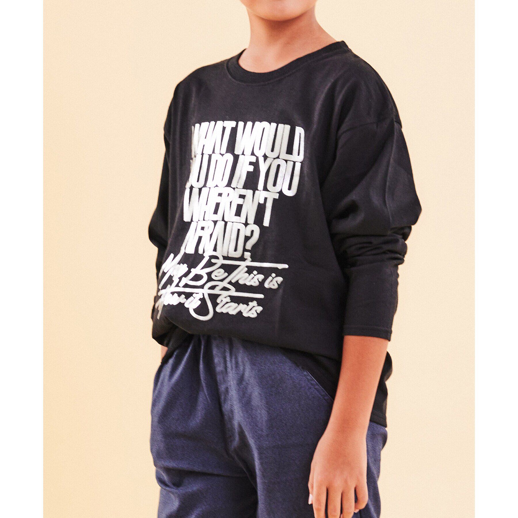 THE SHOP TK「【130-160】オーガビッツコットン長袖Tシャツ/洗濯機OK」|Tシャツ・カットソー|