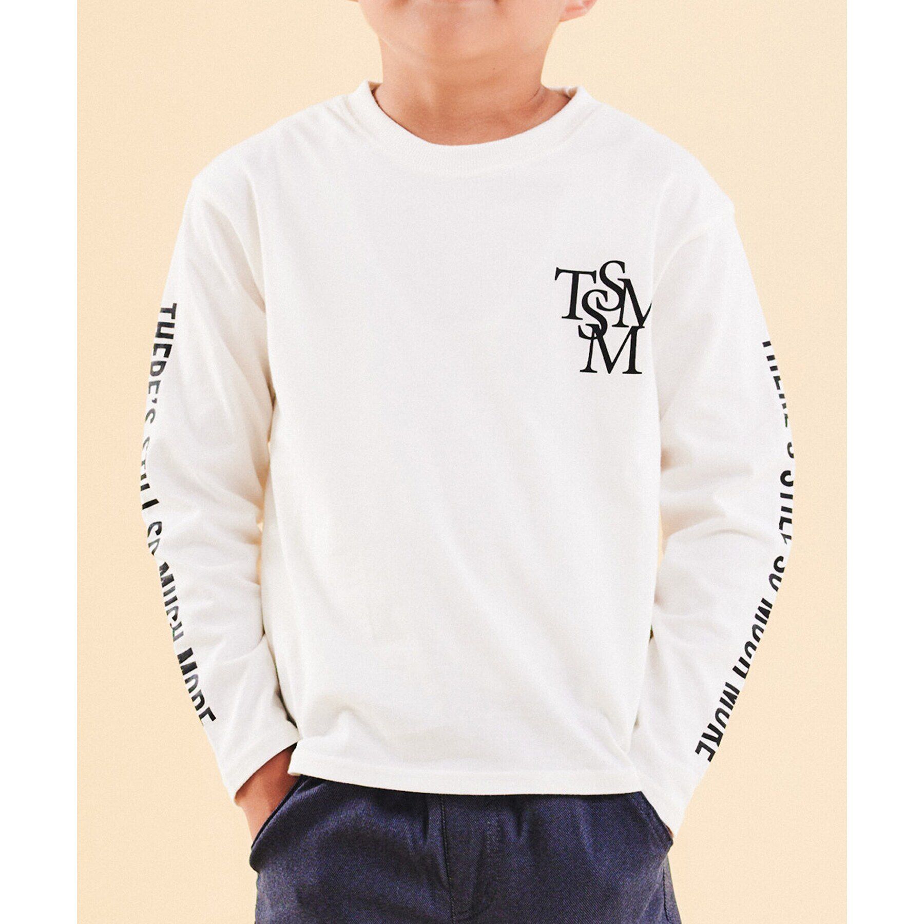 THE SHOP TK「【130-160】オーガビッツコットン長袖Tシャツ/洗濯機OK」|Tシャツ・カットソー|オフホワイト(103