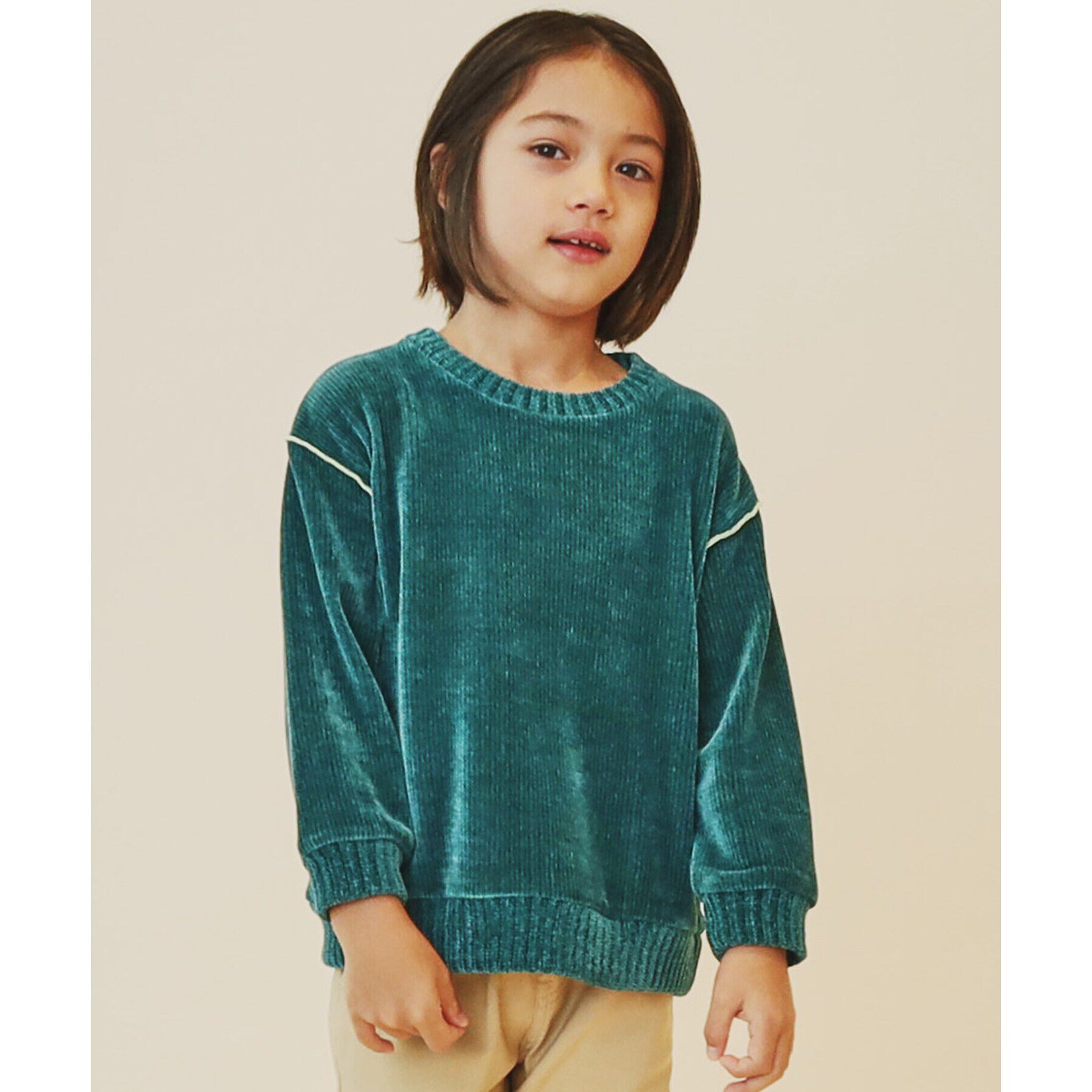 THE SHOP TK「【100－160/親子リンク】カットモールプルオーバー/洗濯機OK」|Tシャツ・カットソー|グリーン(022)