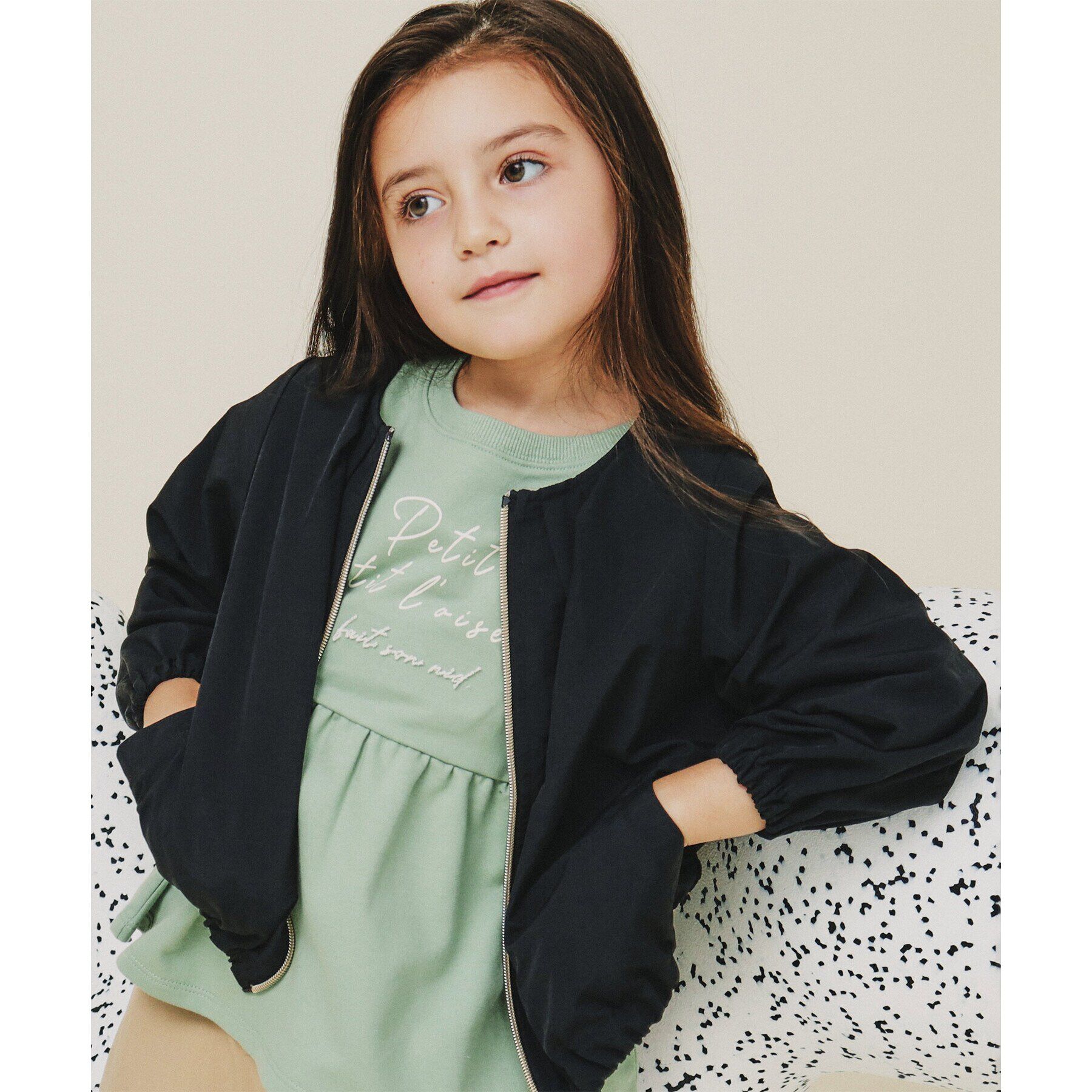 THE SHOP TK「【120-160/親子リンク】バックレースブルゾン/洗濯機OK」|ブルゾン・スタジャン|