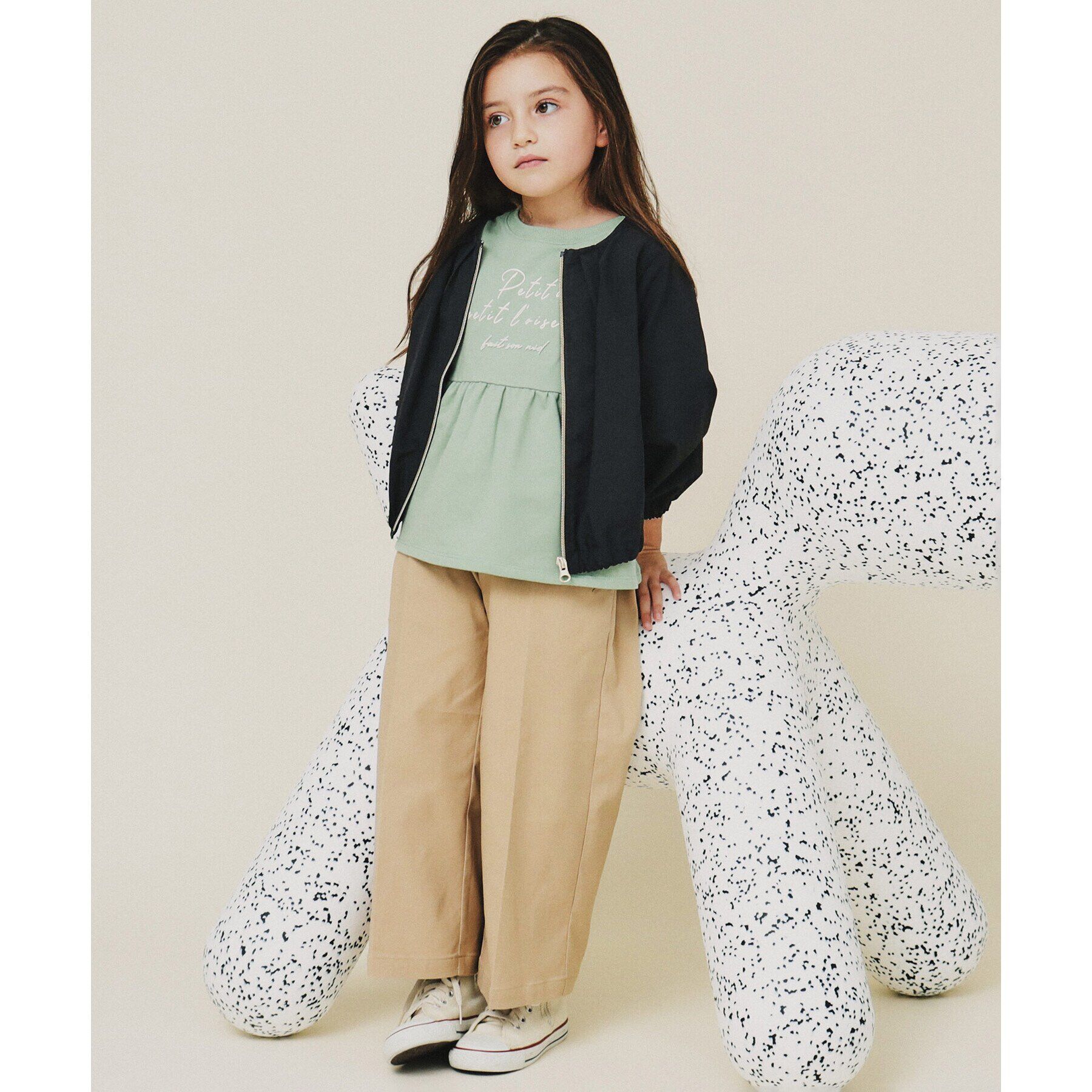 THE SHOP TK「【120-160/親子リンク】バックレースブルゾン/洗濯機OK」|ブルゾン・スタジャン|