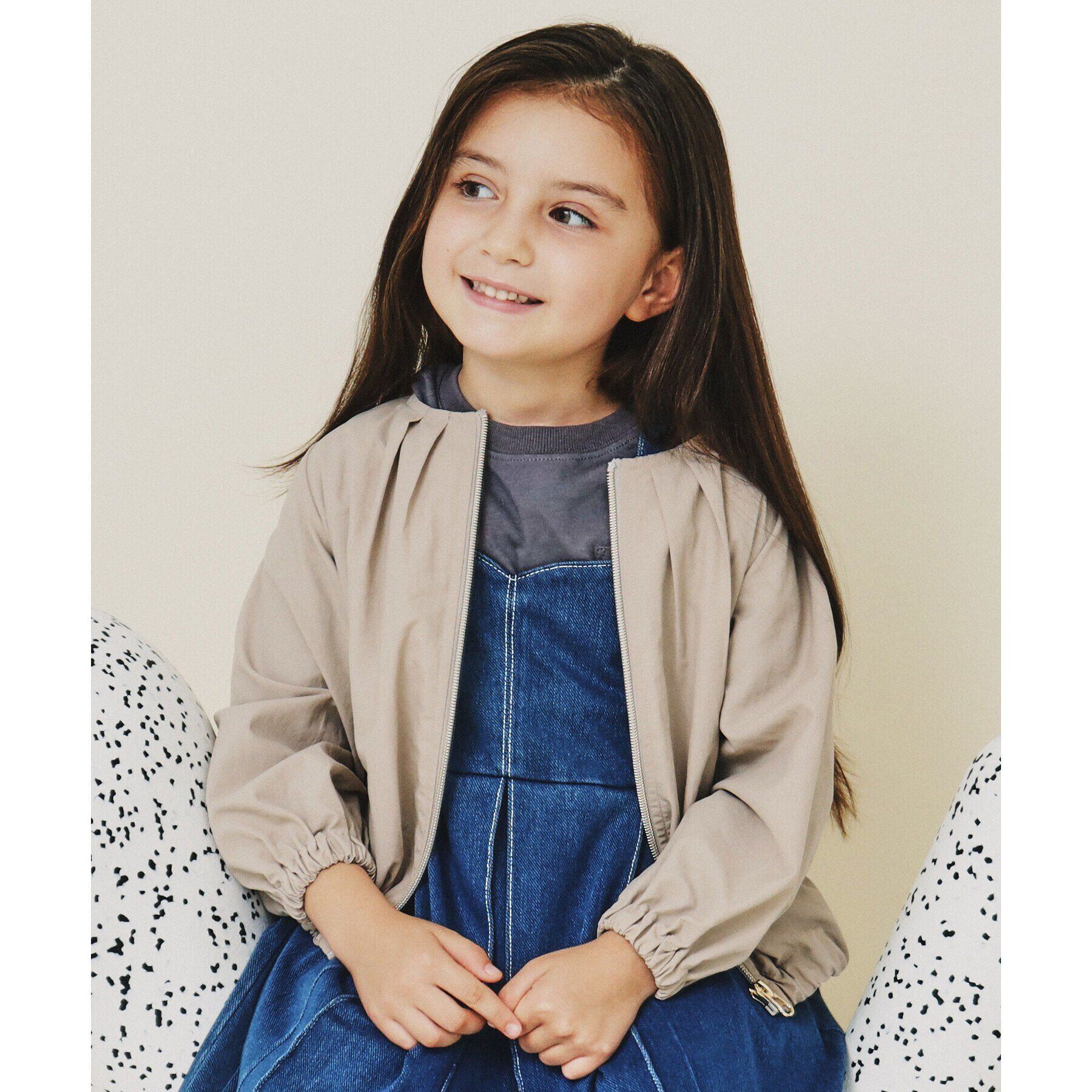 THE SHOP TK「【120-160/親子リンク】バックレースブルゾン/洗濯機OK」|ブルゾン・スタジャン|