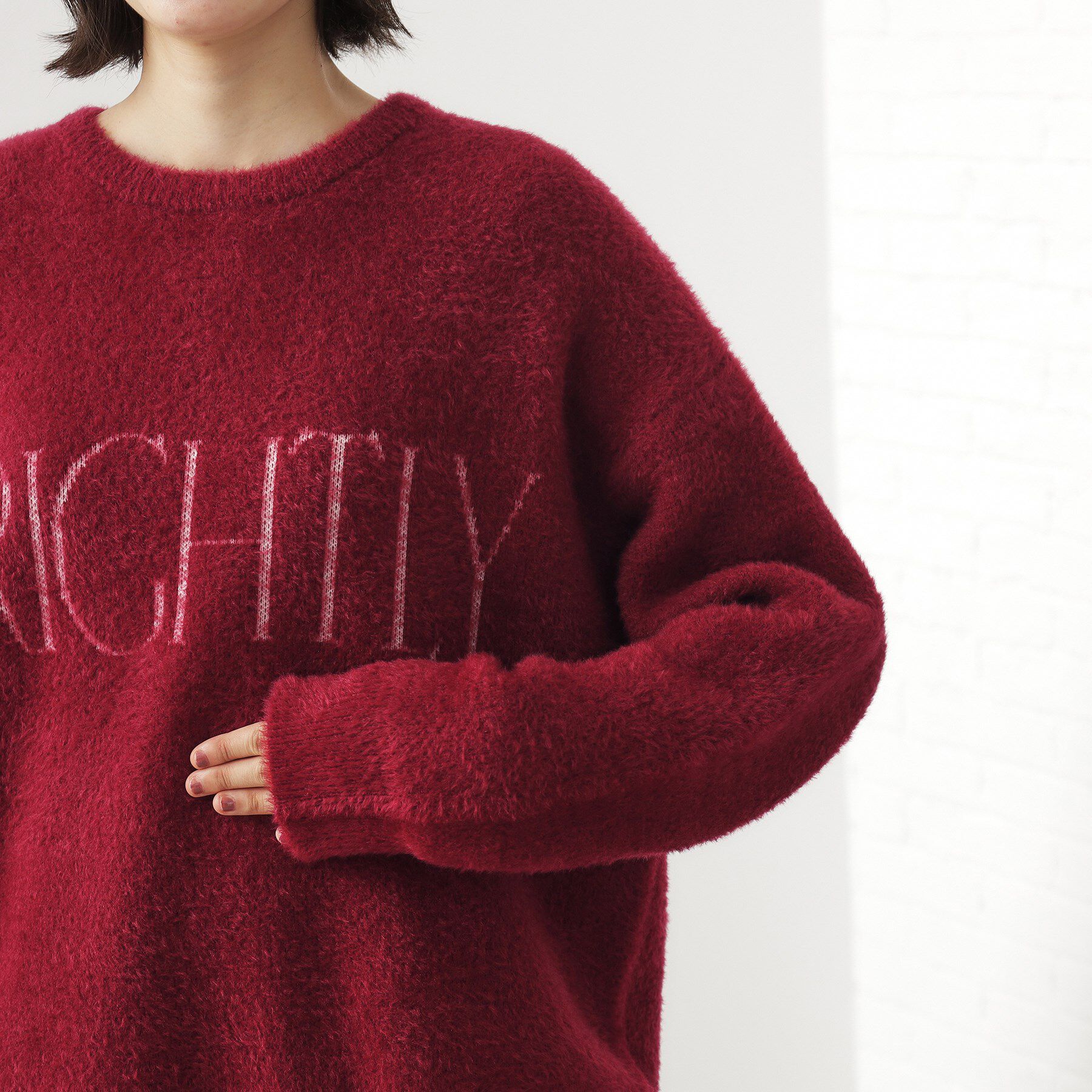 THE SHOP TK「ベルベットフェザー ロゴニットプルオーバー」|Tシャツ・カットソー|