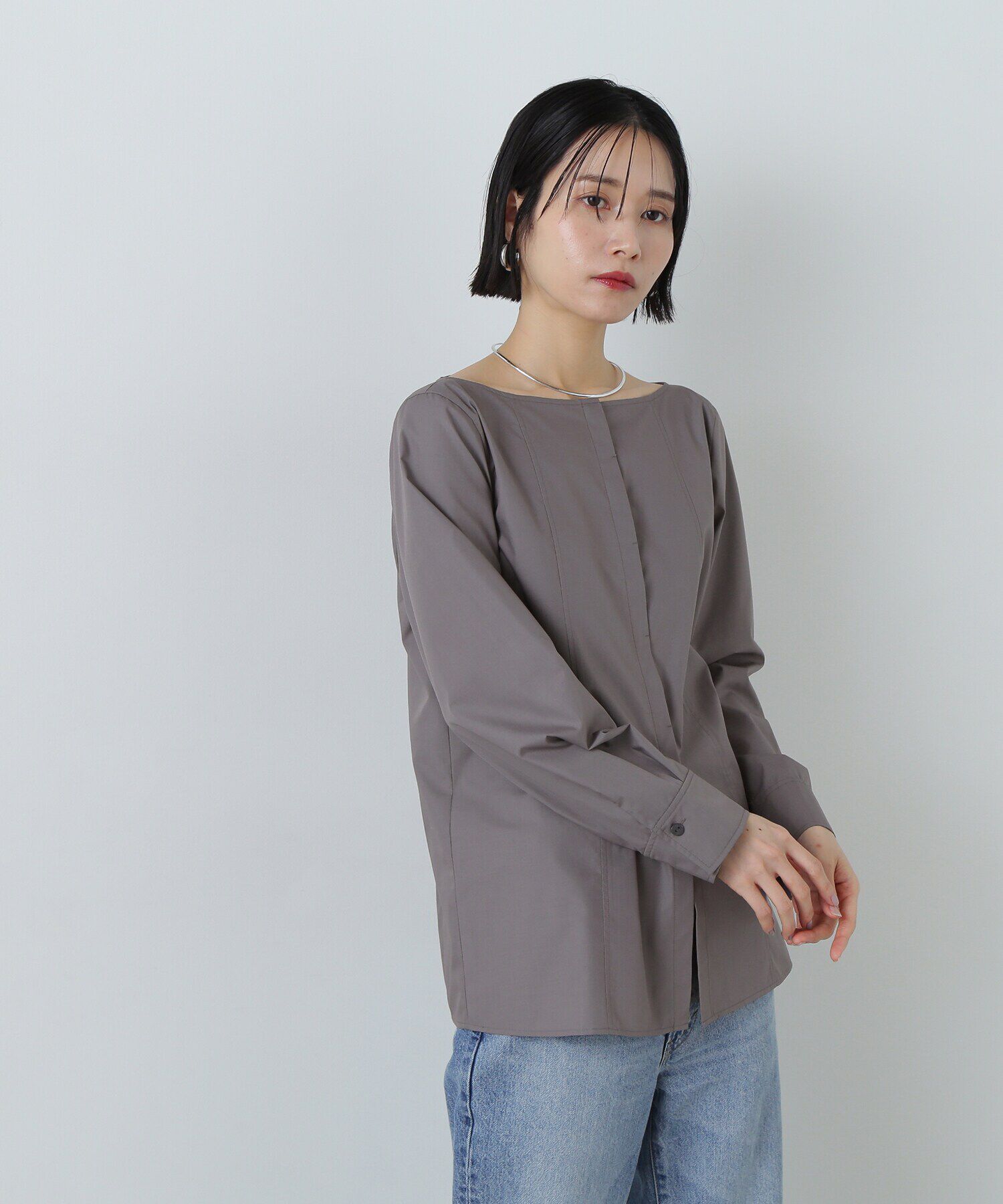  「ボートネックチュニックブラウス」|シャツ・ブラウス|