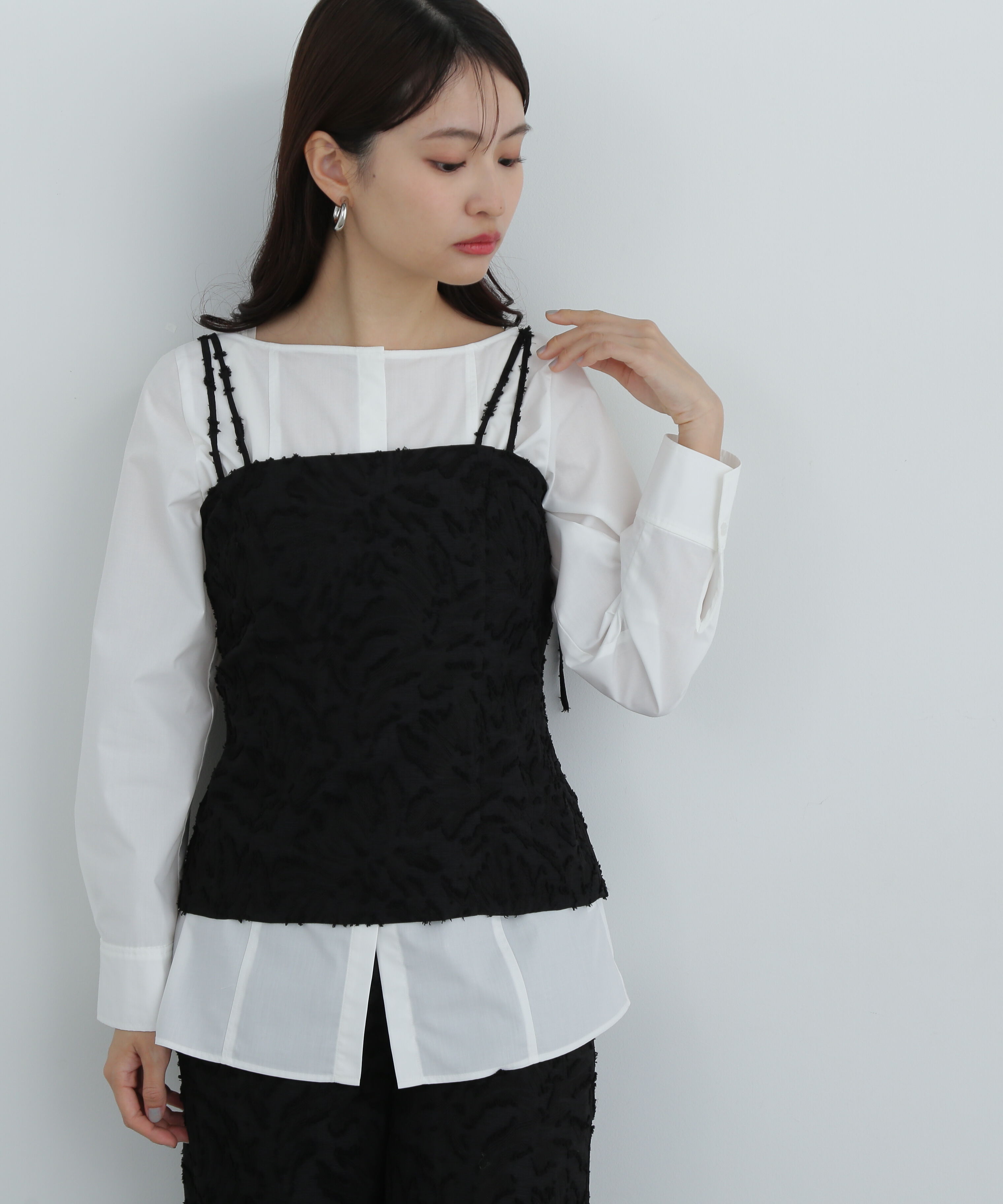  「ボートネックチュニックブラウス」|シャツ・ブラウス|