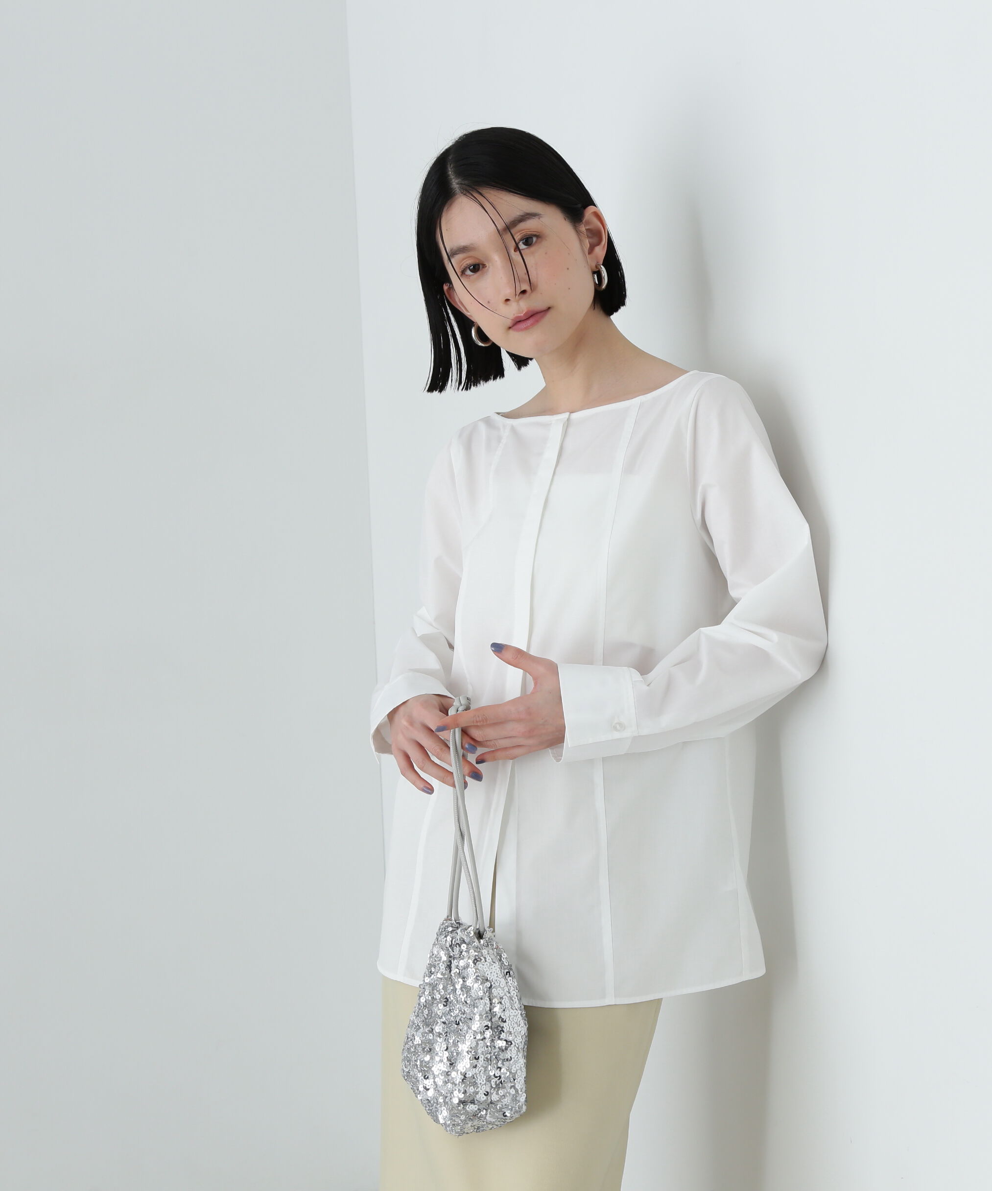  「ボートネックチュニックブラウス」|シャツ・ブラウス|