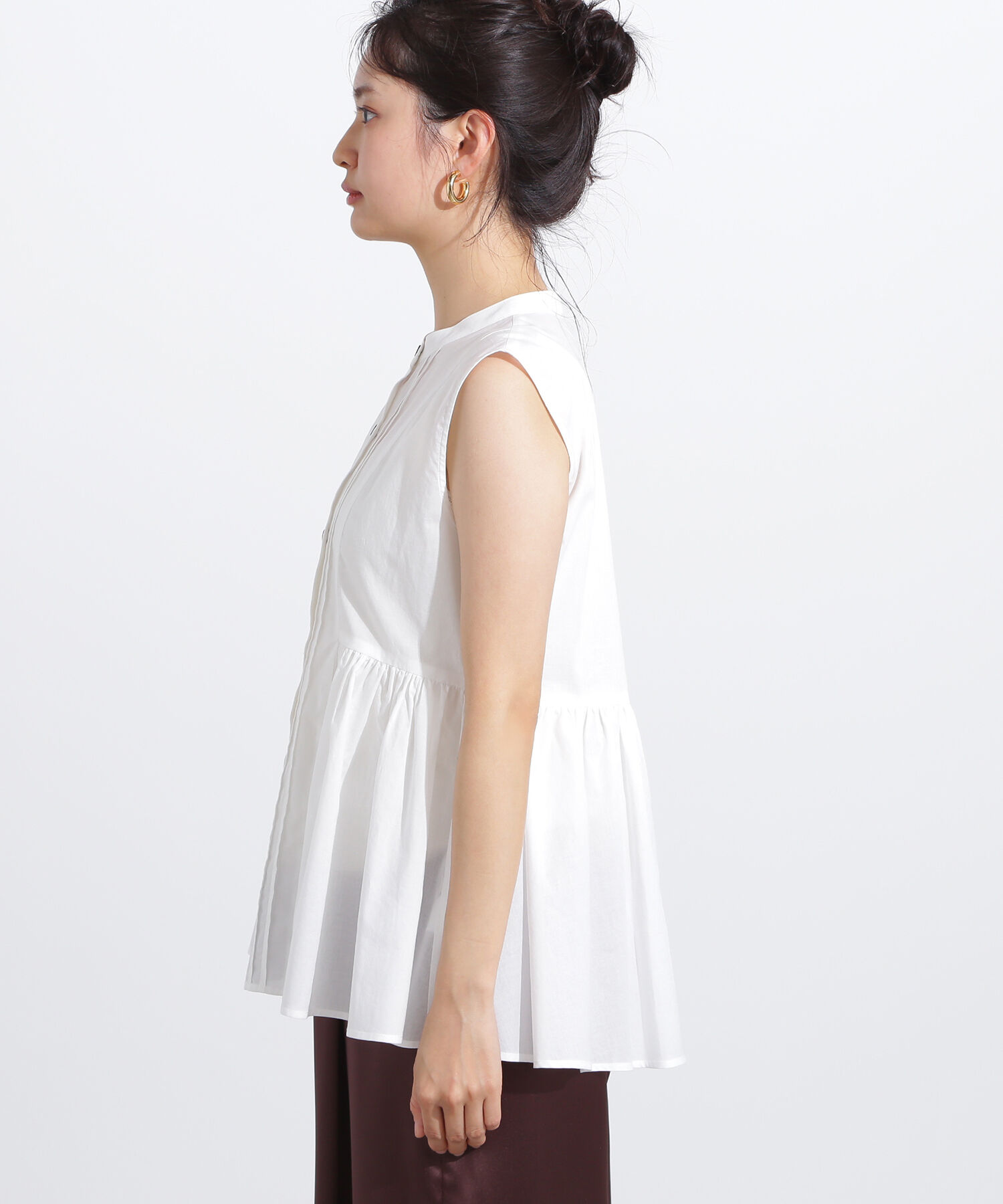  「ピンタックノースリーブブラウス」|シャツ・ブラウス|