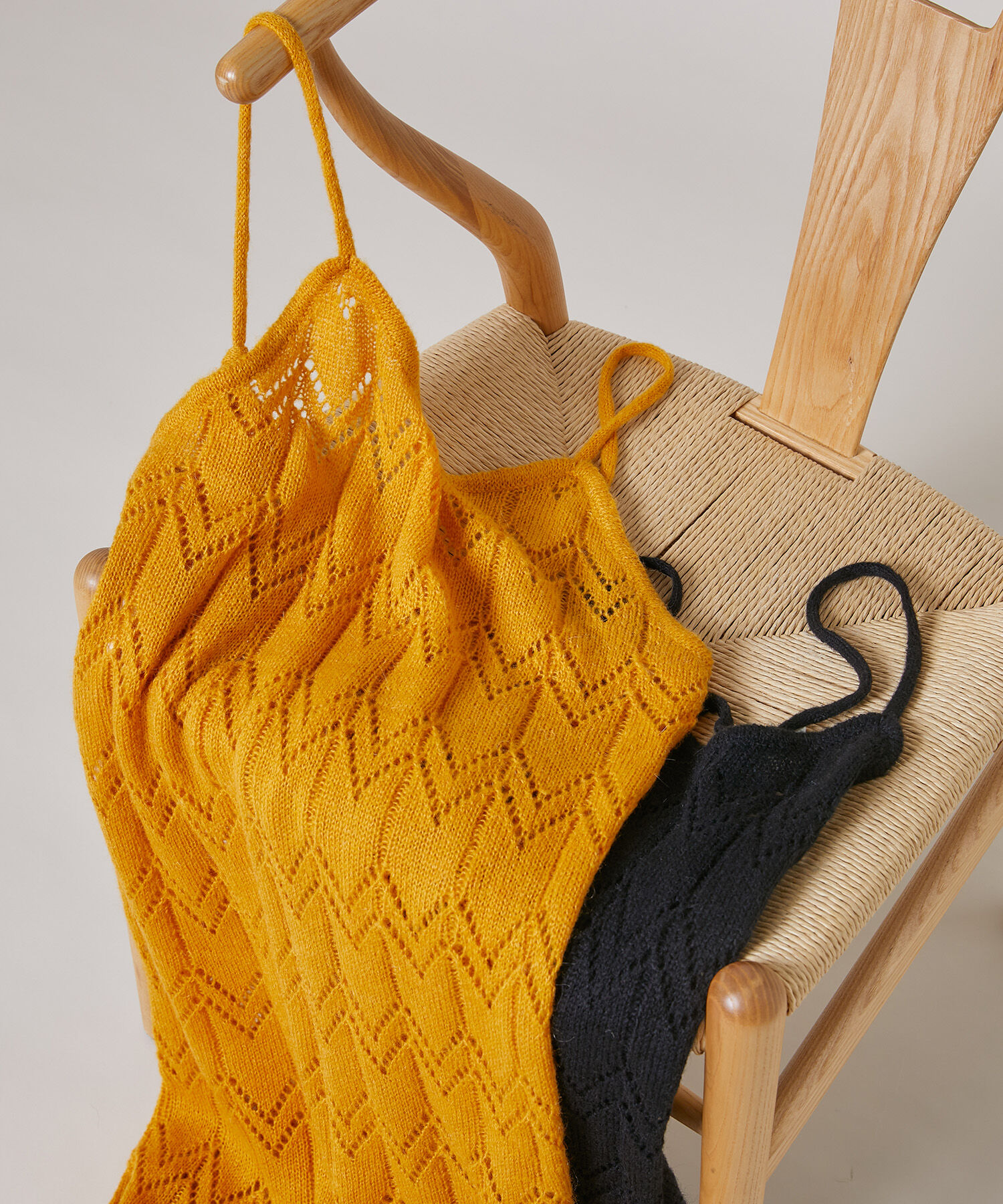  「透かし編みニットキャミワンピース」|スカート|