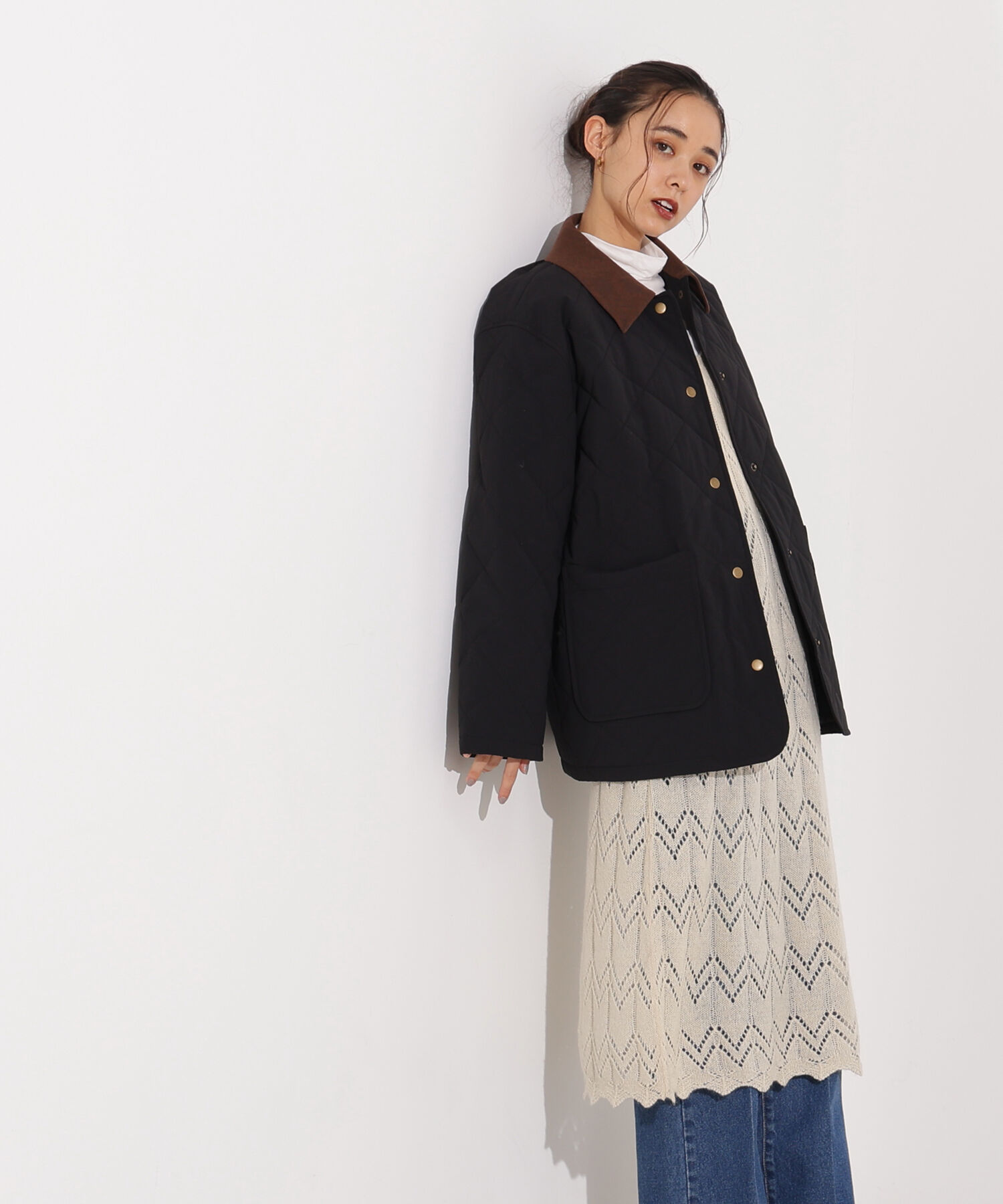  「バイカラーキルティングブルゾン」|ブルゾン・スタジャン|