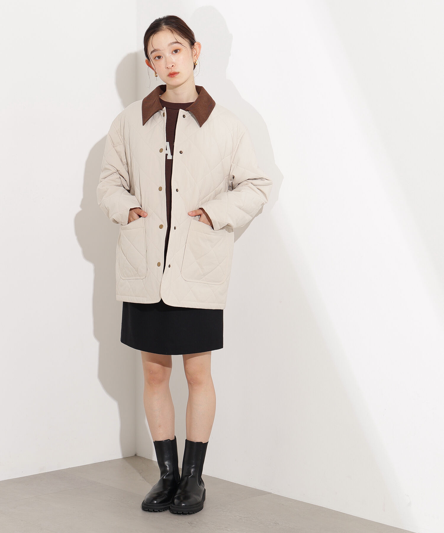  「バイカラーキルティングブルゾン」|ブルゾン・スタジャン|