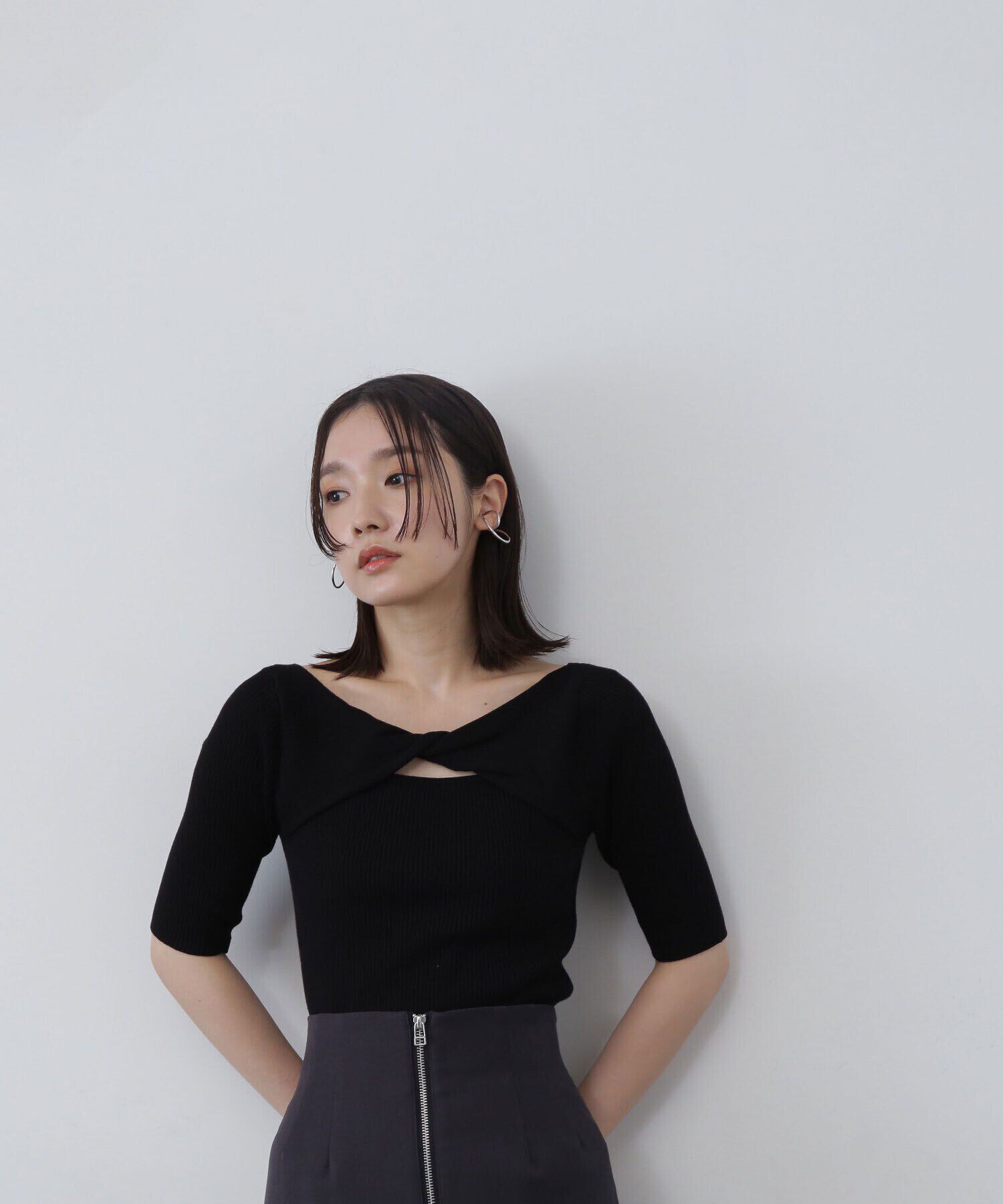  「フロントツイストリブニット」|ニット・セーター|