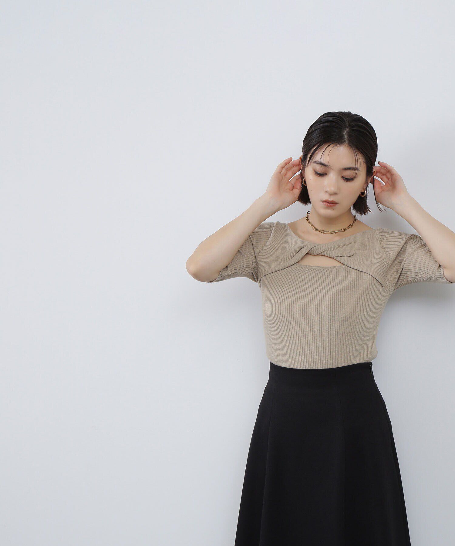  「フロントツイストリブニット」|ニット・セーター|