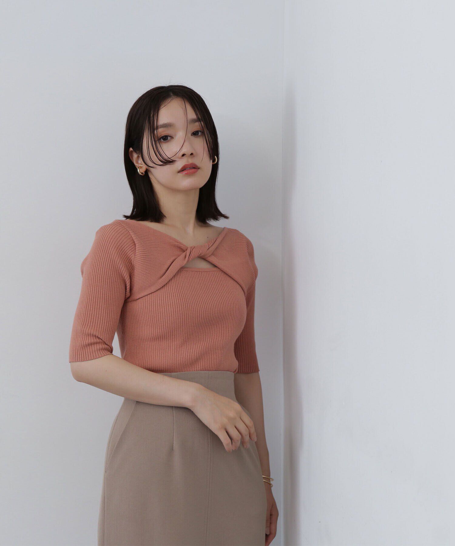  「フロントツイストリブニット」|ニット・セーター|