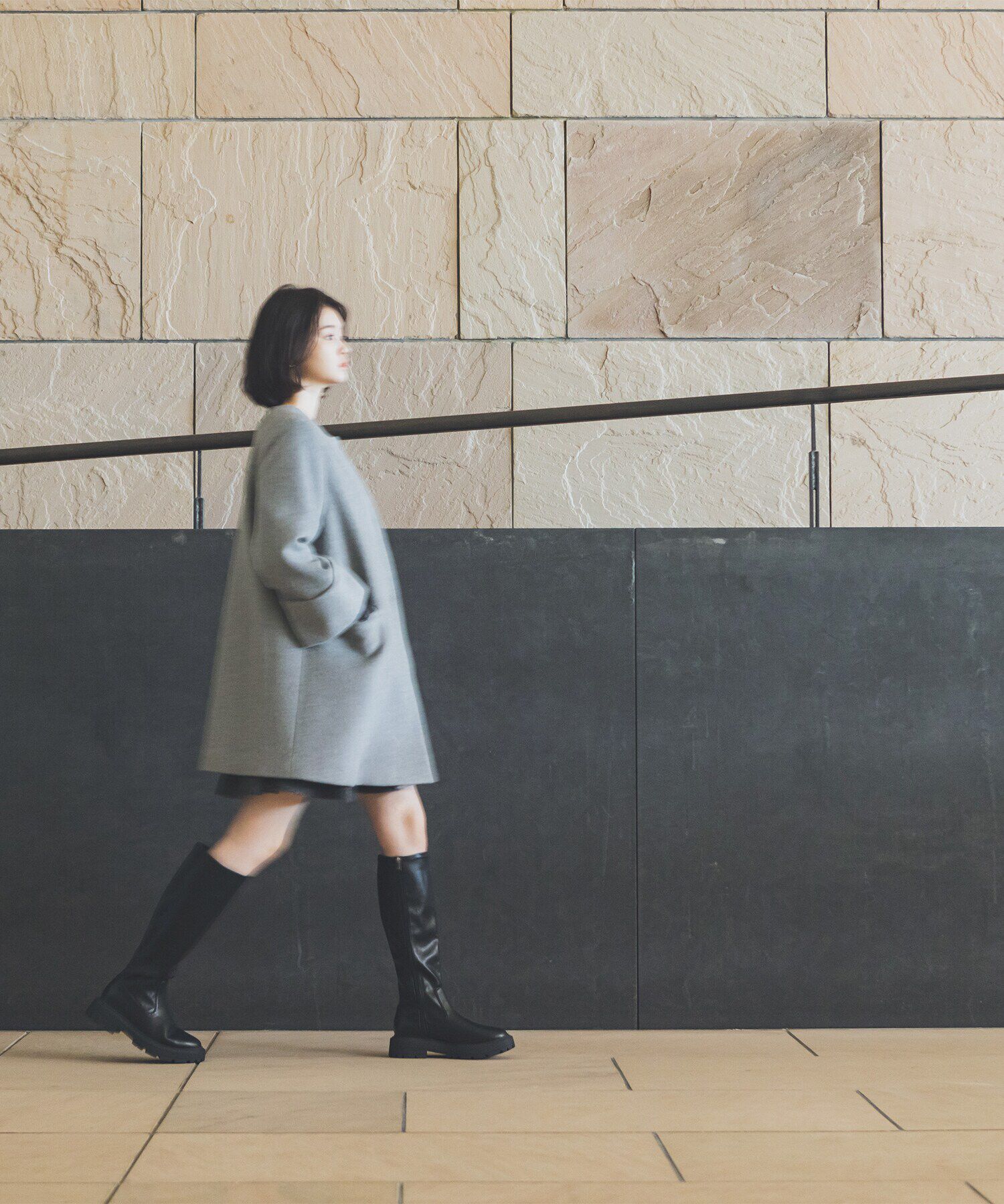  「ノーカラーミドルコート　24AW」|その他|グレー