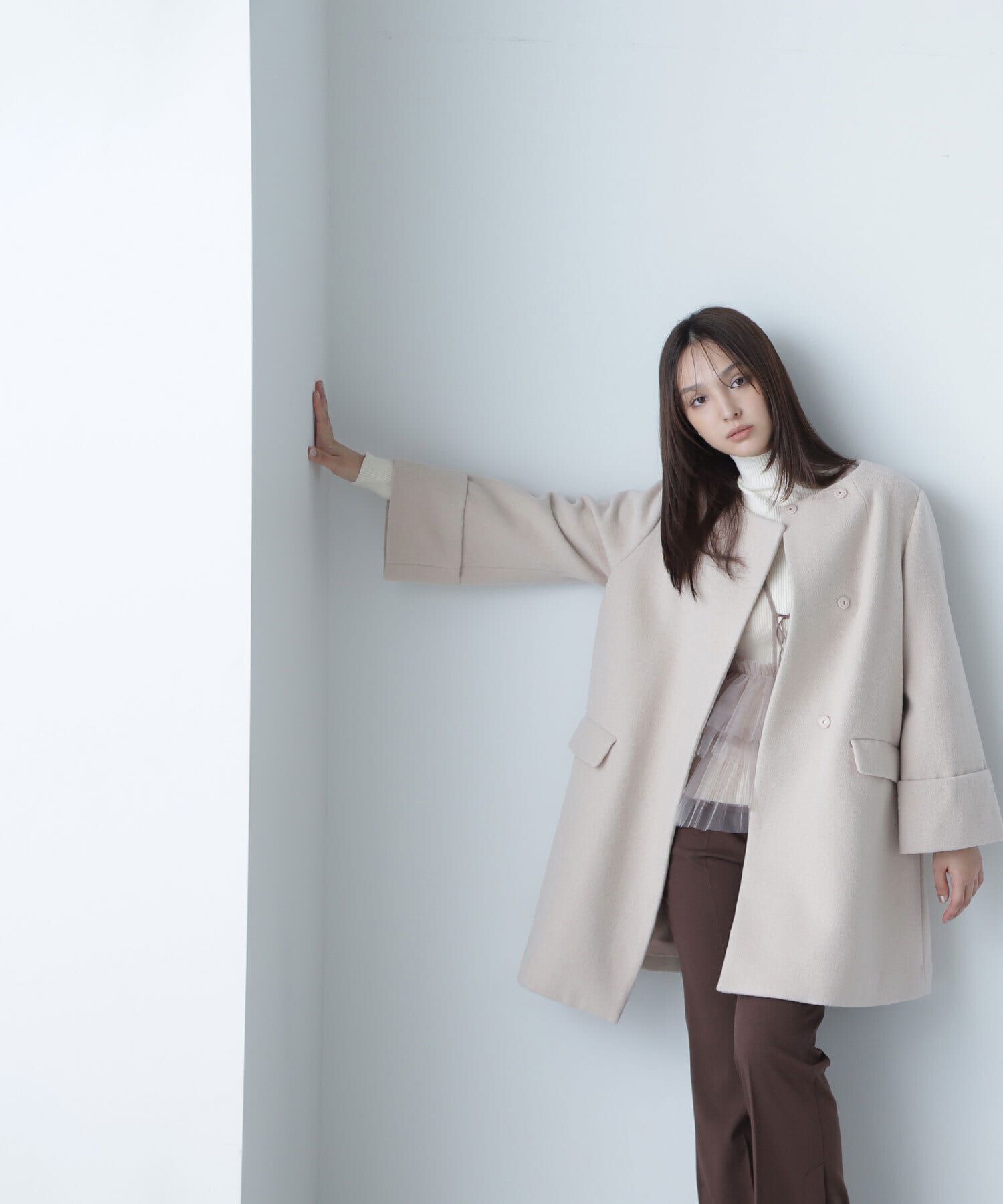  「ノーカラーミドルコート　24AW」|その他|