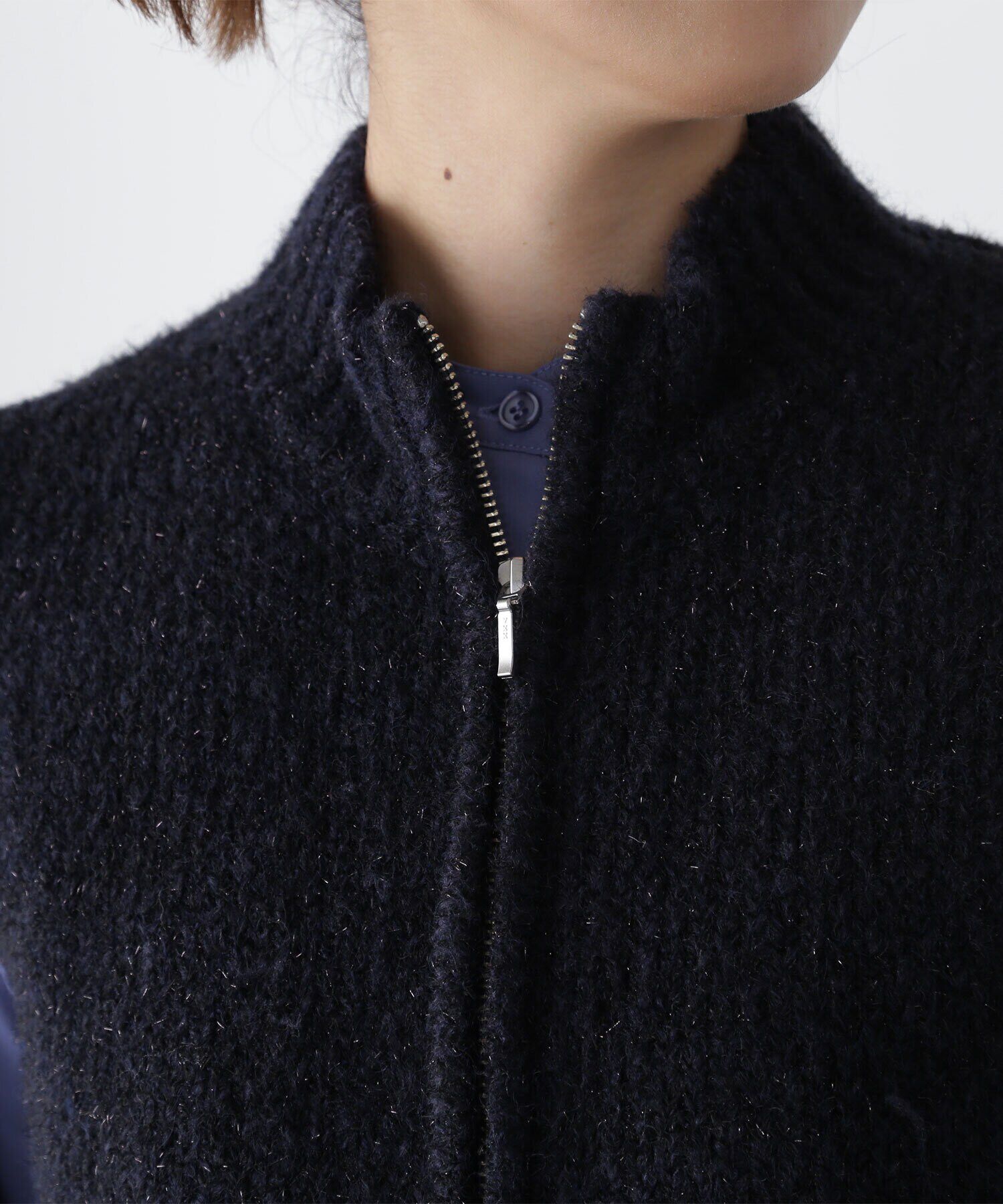  「ラメニットベスト＆シャツワンピース」|ワンピース|