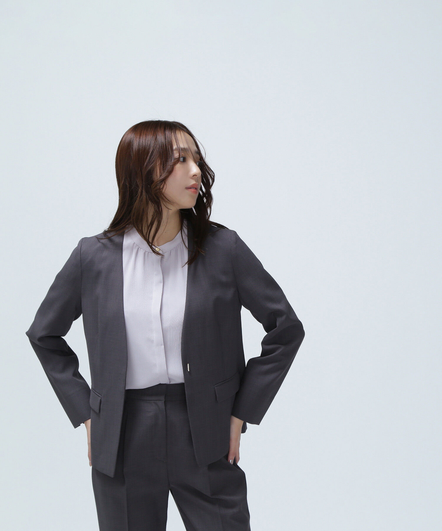  「リネンライク SETUP ノーカラージャケット」|その他|