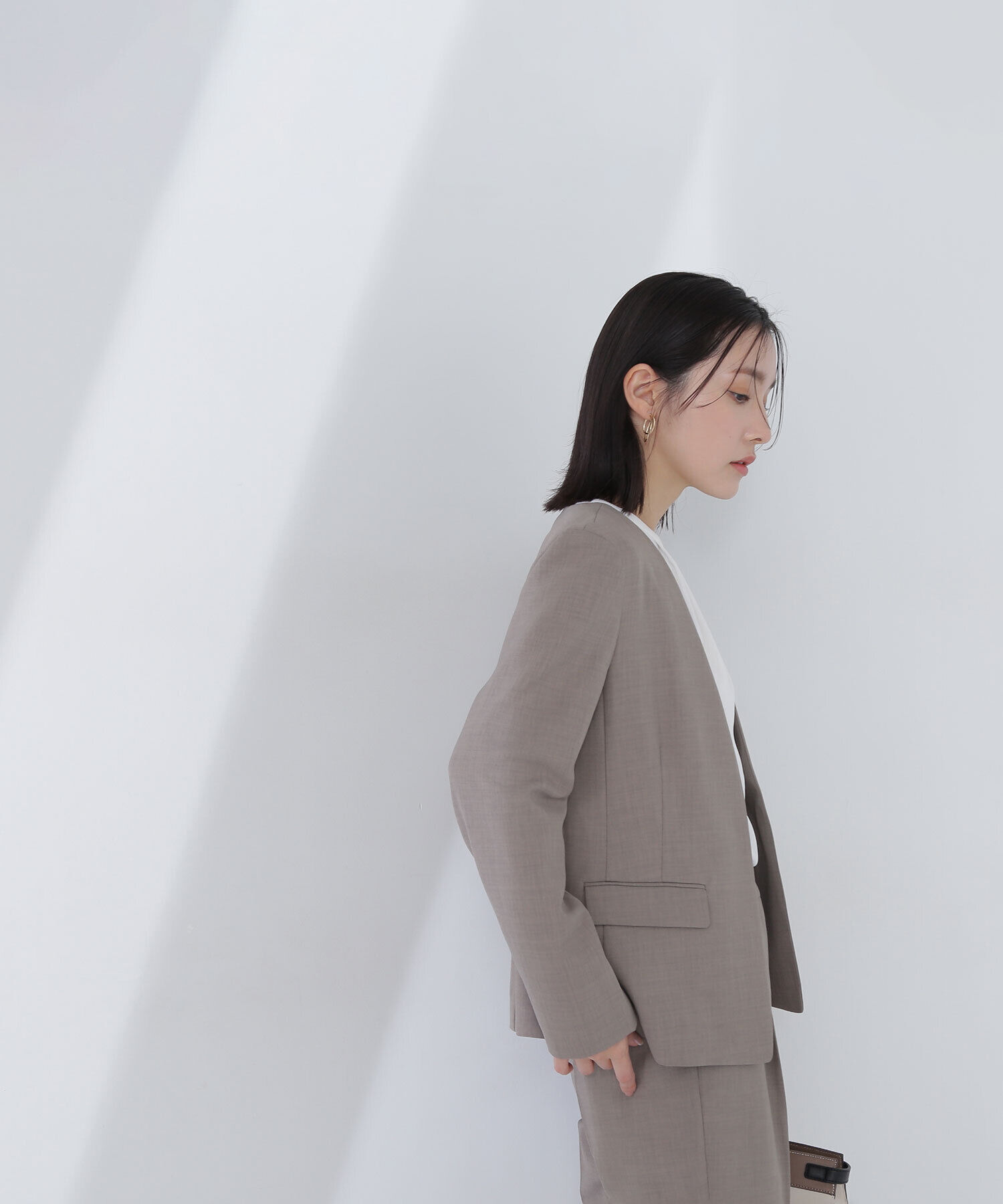  「リネンライク SETUP ノーカラージャケット」|その他|