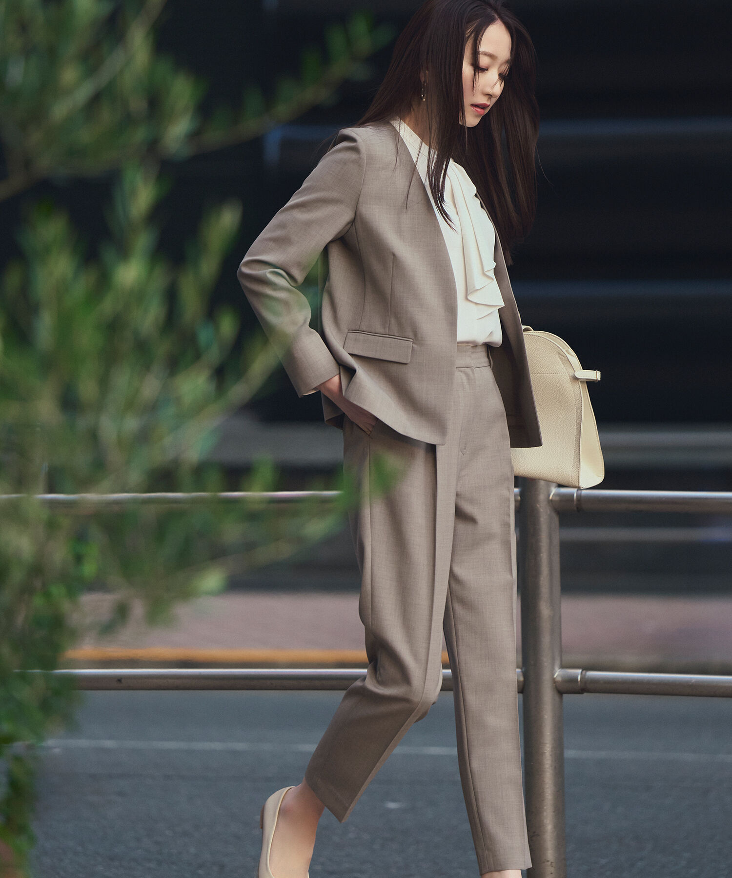  「リネンライク SETUP ノーカラージャケット」|その他|