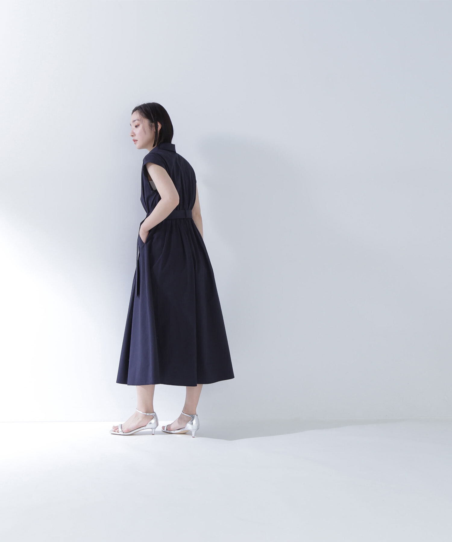  「ベルテッドポケットシャツワンピース」|ワンピース|