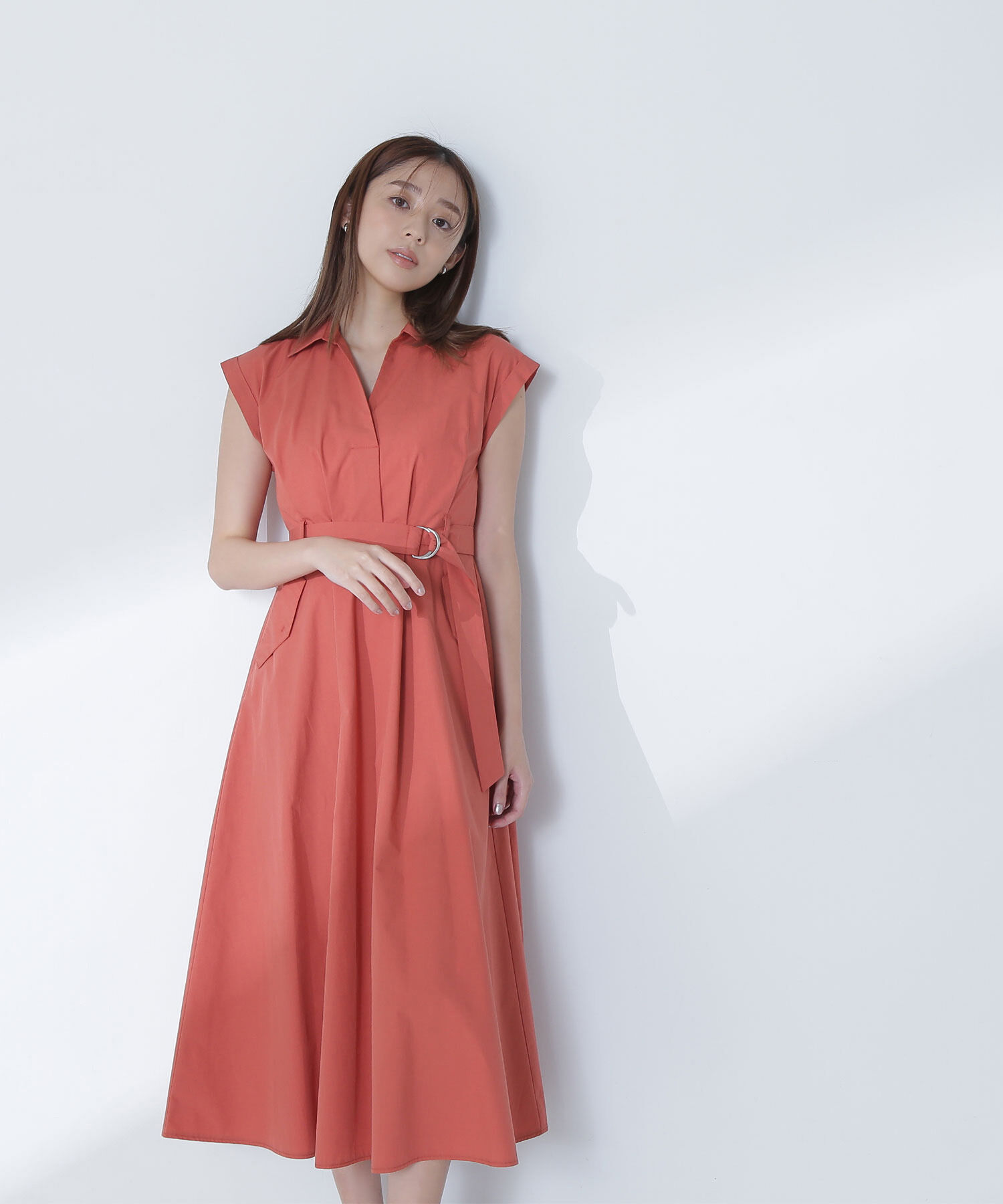  「ベルテッドポケットシャツワンピース」|ワンピース|