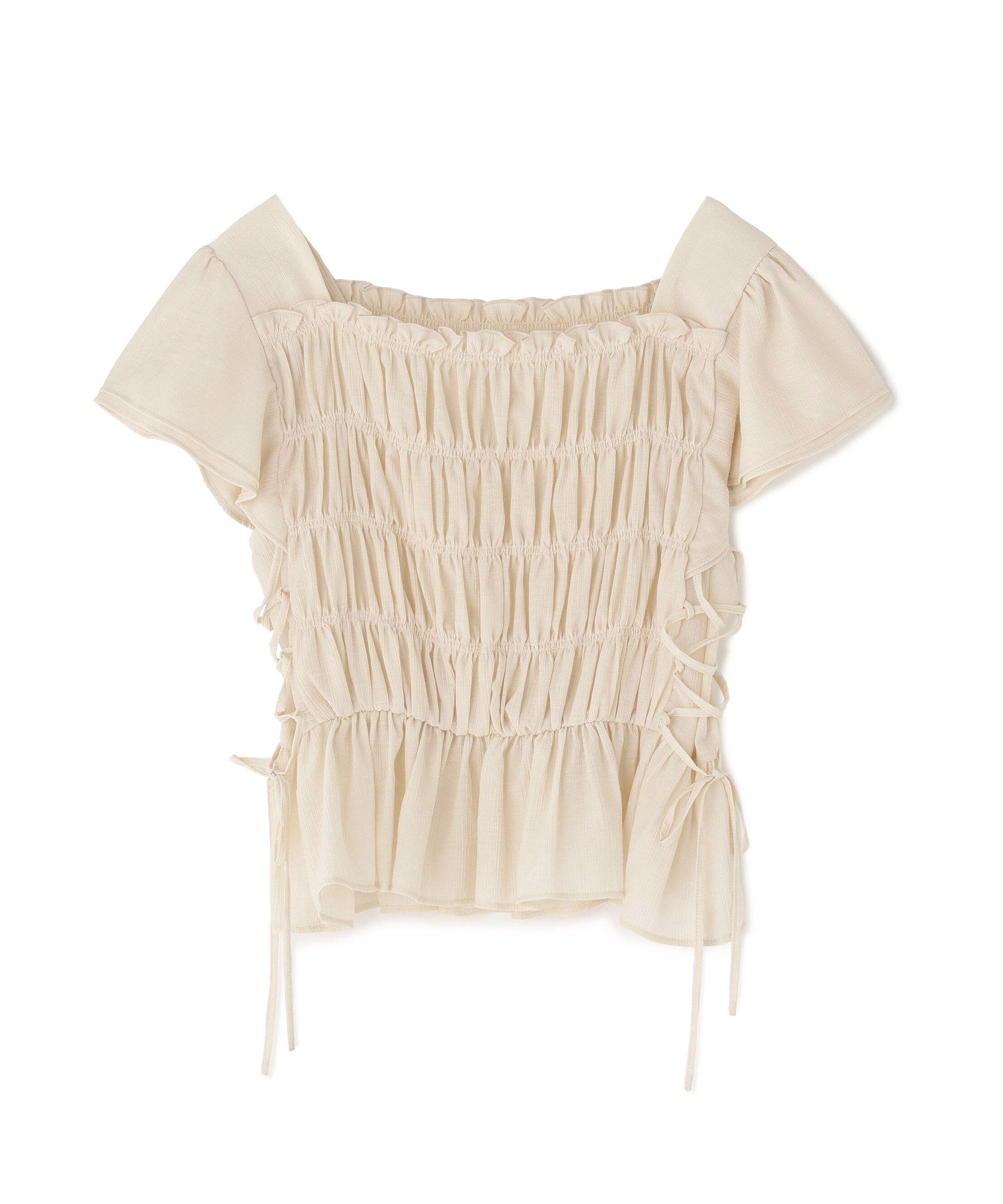  「レースアップシャーリングブラウス」|シャツ・ブラウス|