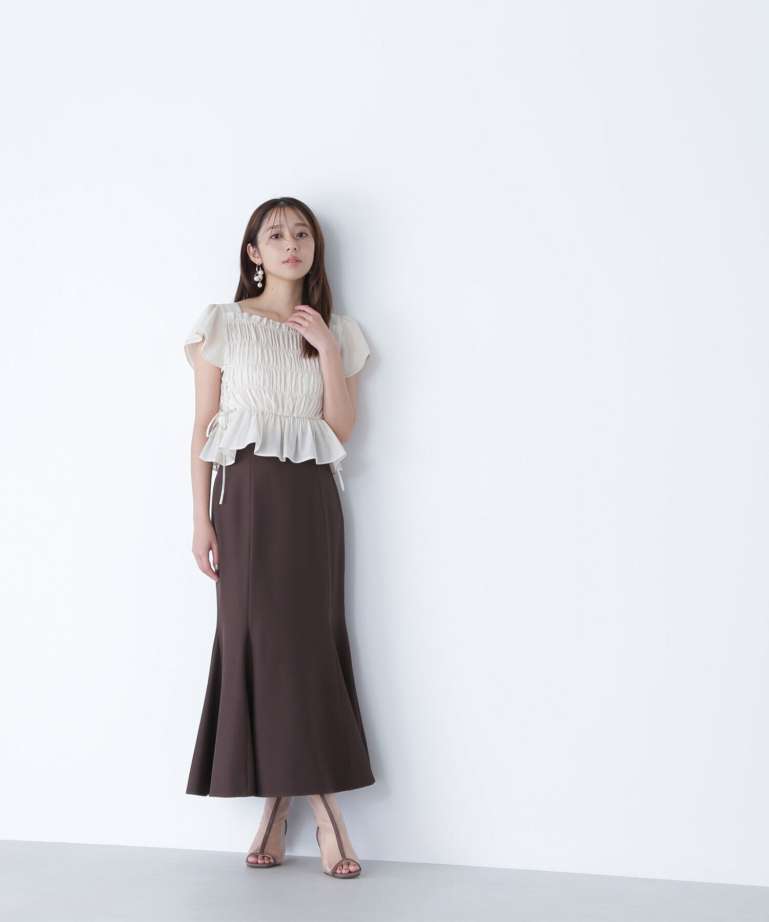  「レースアップシャーリングブラウス」|シャツ・ブラウス|