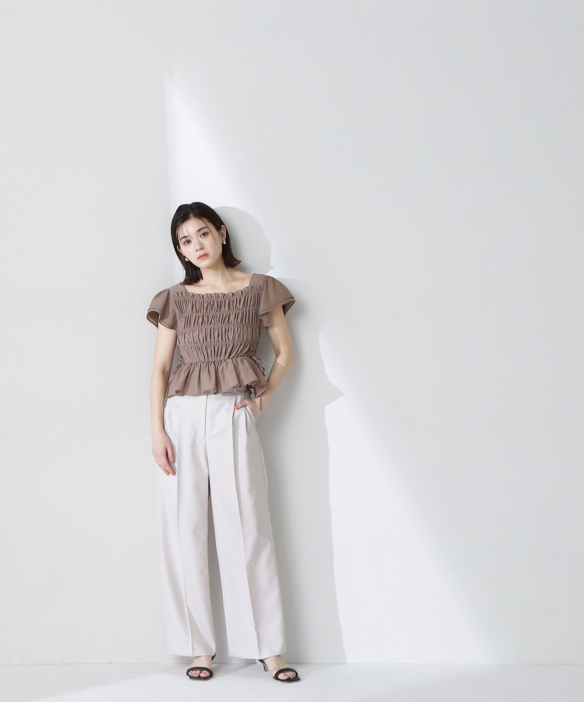  「レースアップシャーリングブラウス」|シャツ・ブラウス|