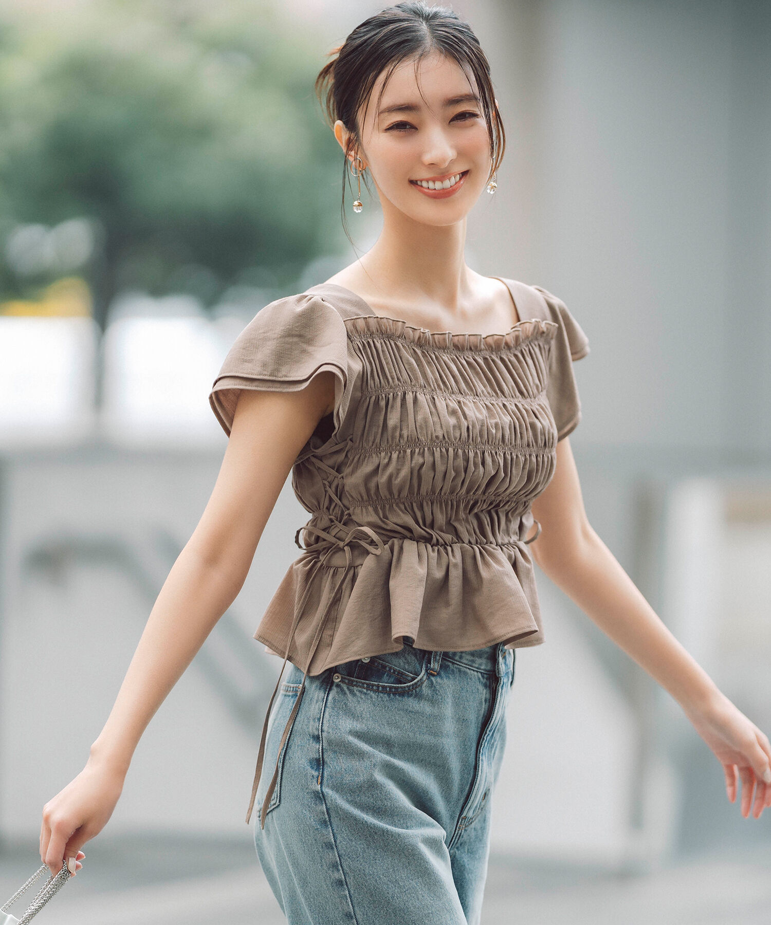  「レースアップシャーリングブラウス」|シャツ・ブラウス|