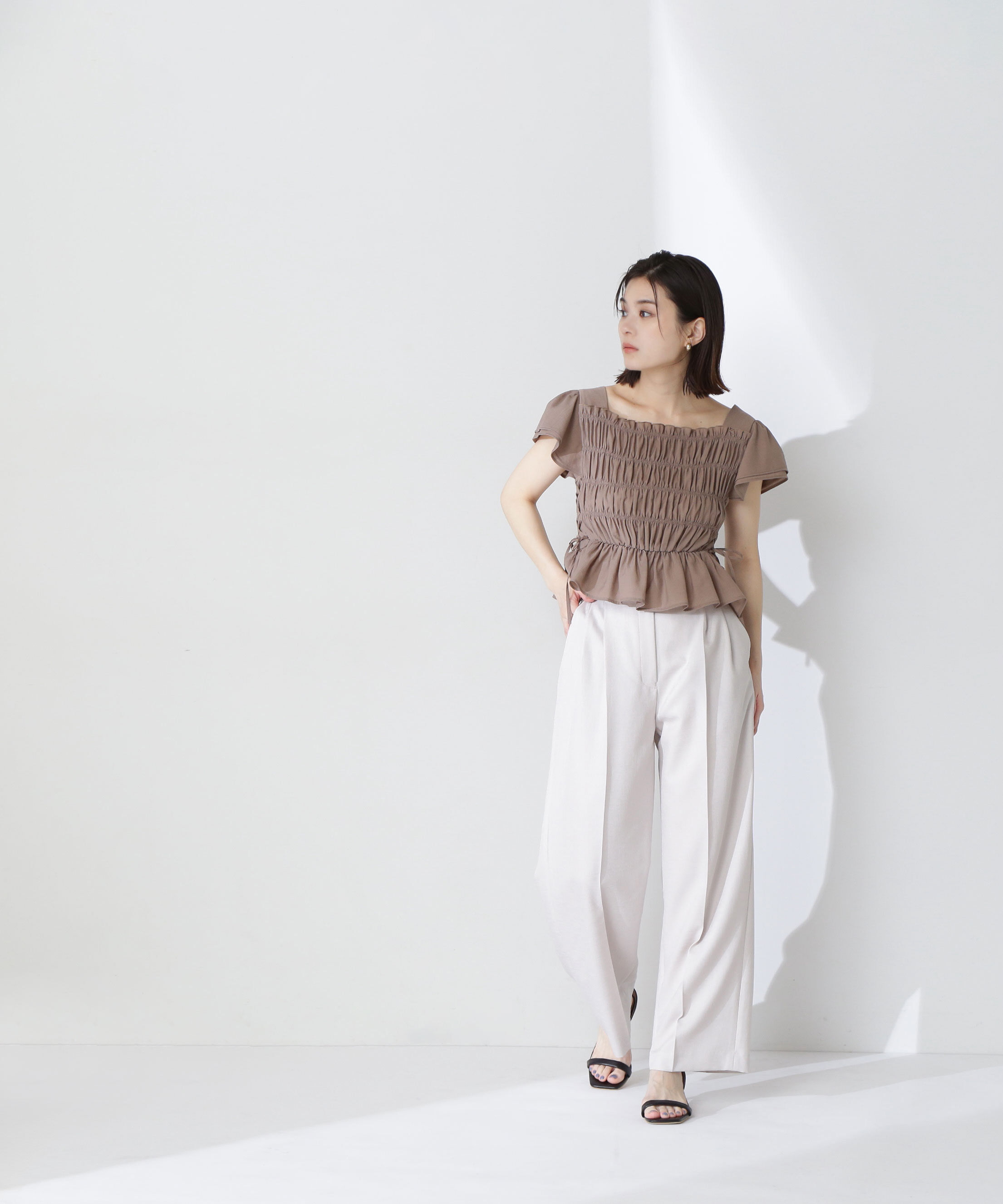  「レースアップシャーリングブラウス」|シャツ・ブラウス|