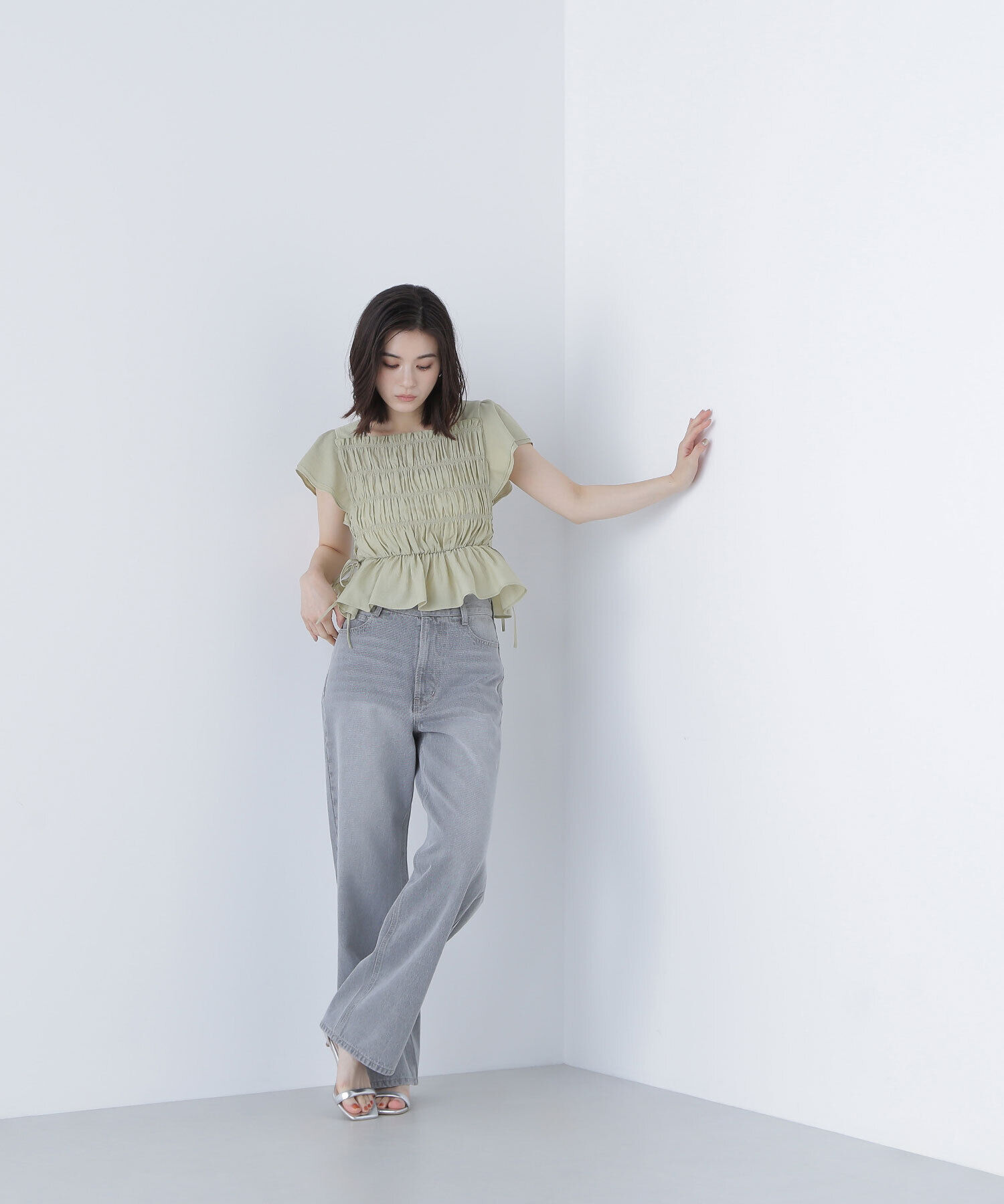  「レースアップシャーリングブラウス」|シャツ・ブラウス|