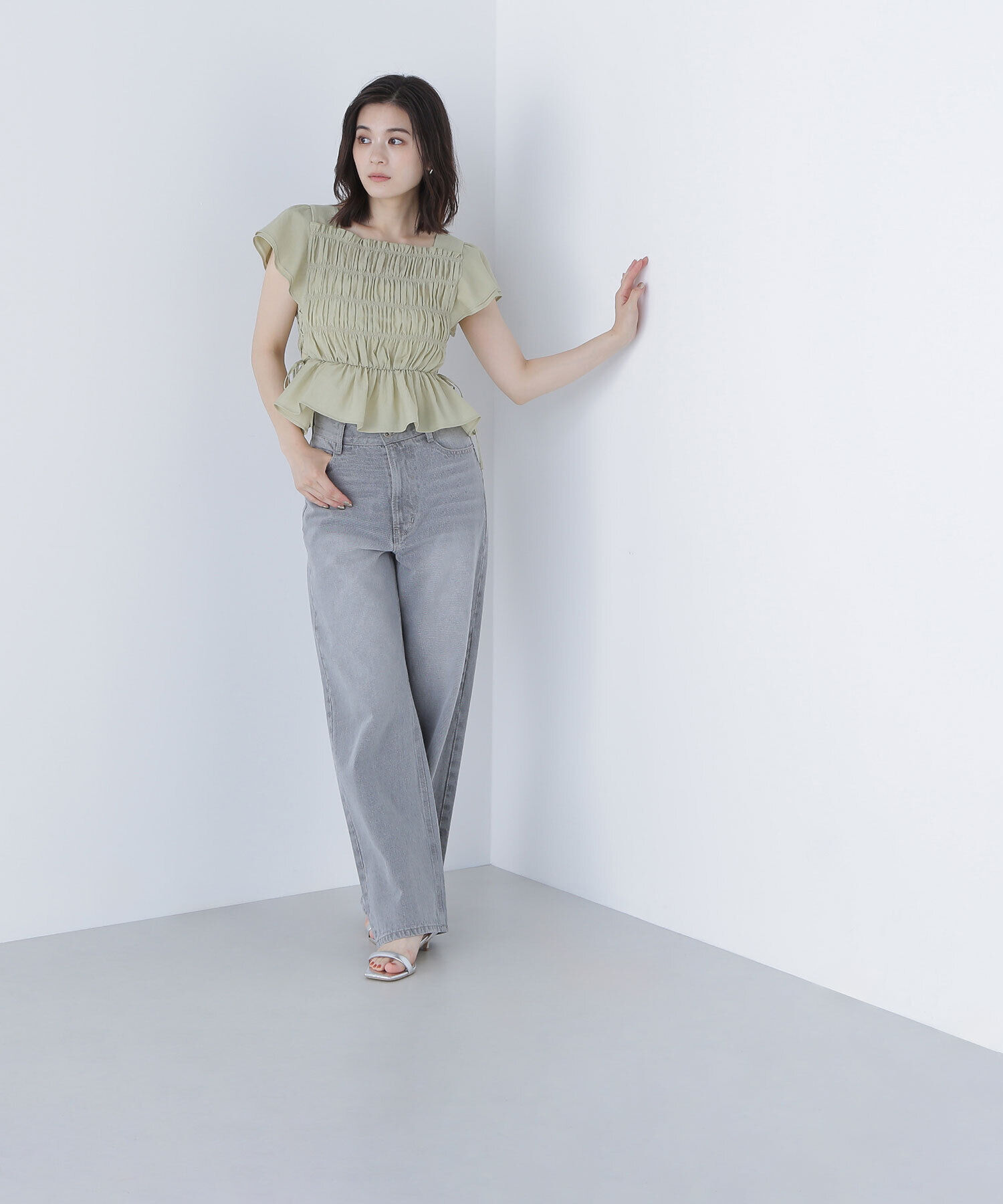  「レースアップシャーリングブラウス」|シャツ・ブラウス|