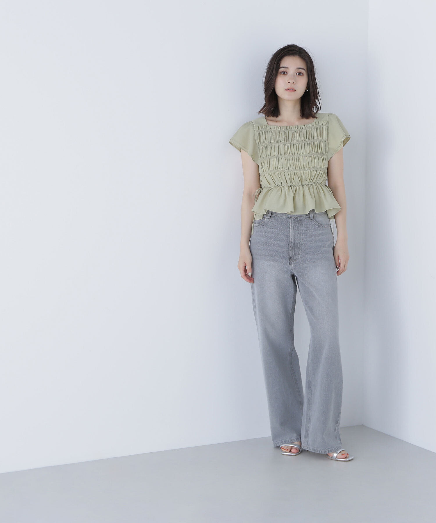  「レースアップシャーリングブラウス」|シャツ・ブラウス|