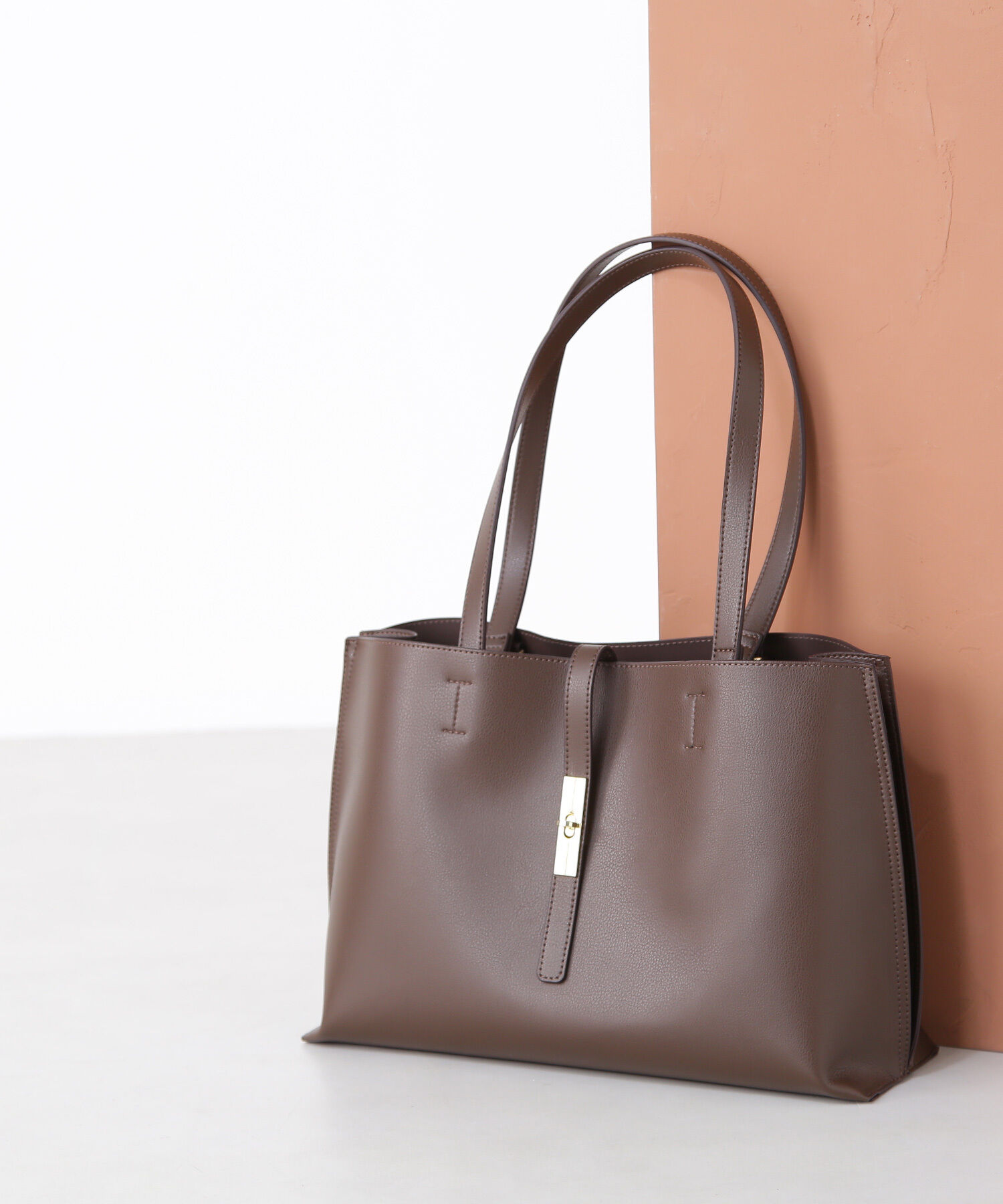  「エブリデイラージトートバッグ」|トートバッグ|カカオブラウ 1