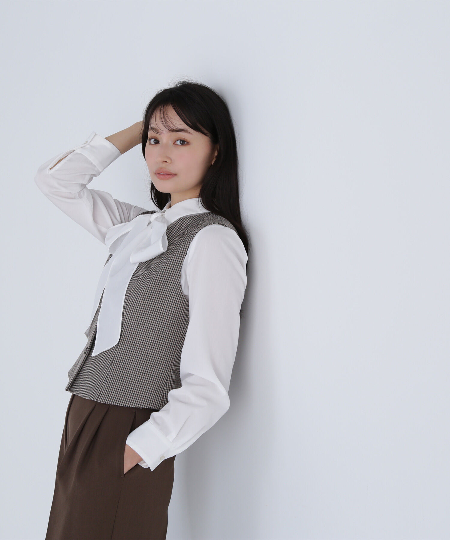  「シャツカラーリボンブラウス」|シャツ・ブラウス|