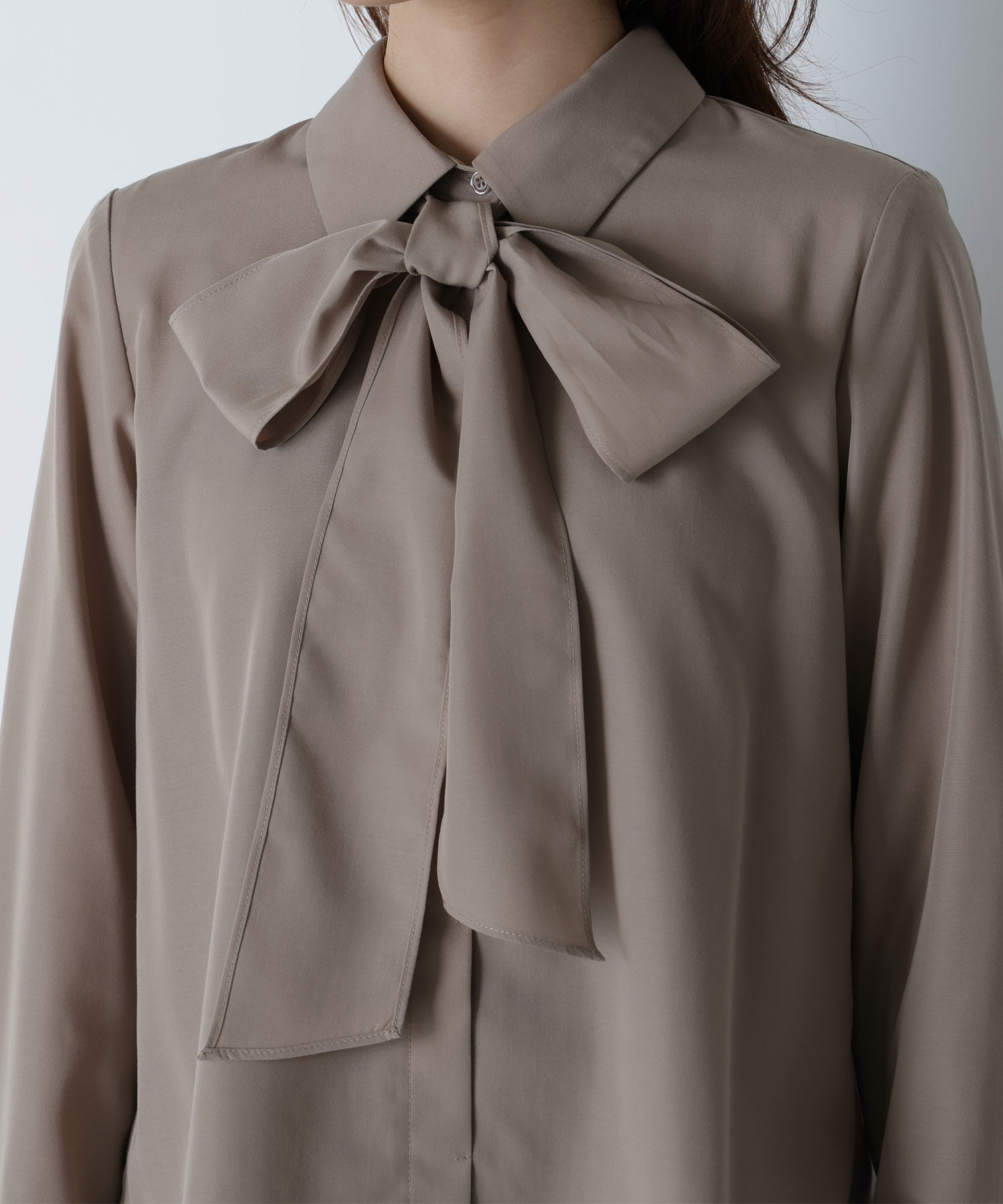  「シャツカラーリボンブラウス」|シャツ・ブラウス|