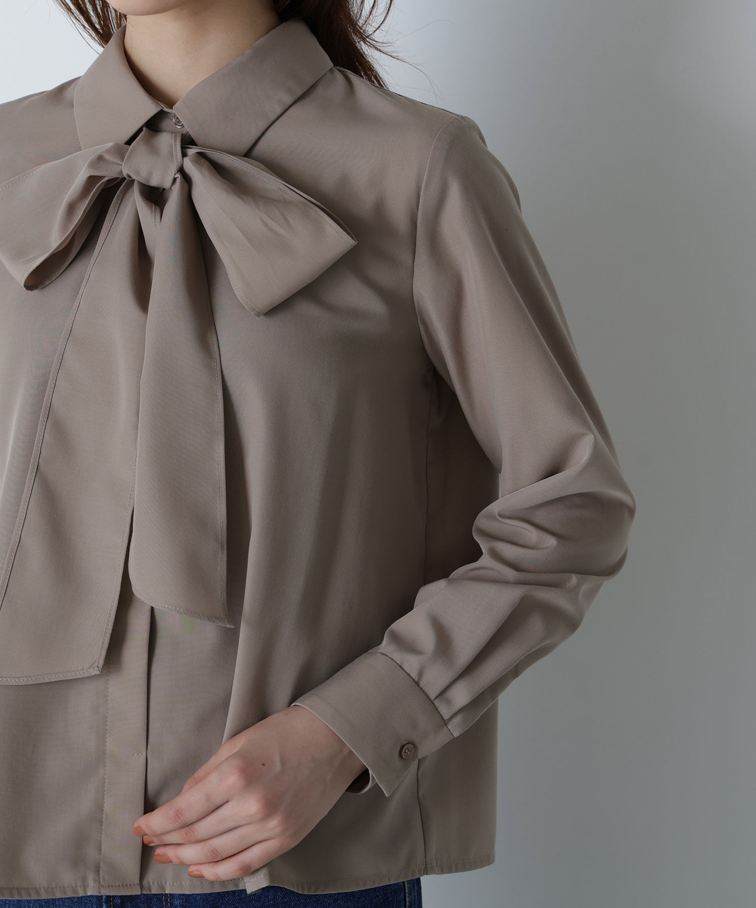  「シャツカラーリボンブラウス」|シャツ・ブラウス|