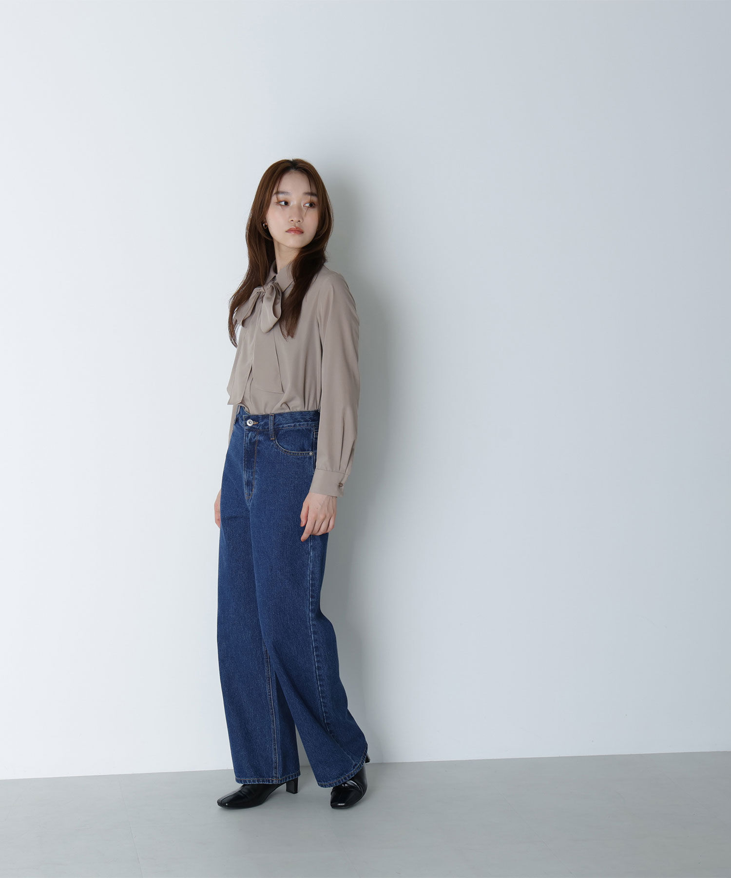  「シャツカラーリボンブラウス」|シャツ・ブラウス|